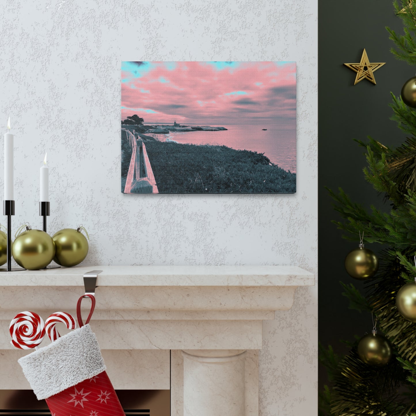 Red Lighthouse Canvas Print - Alja Design