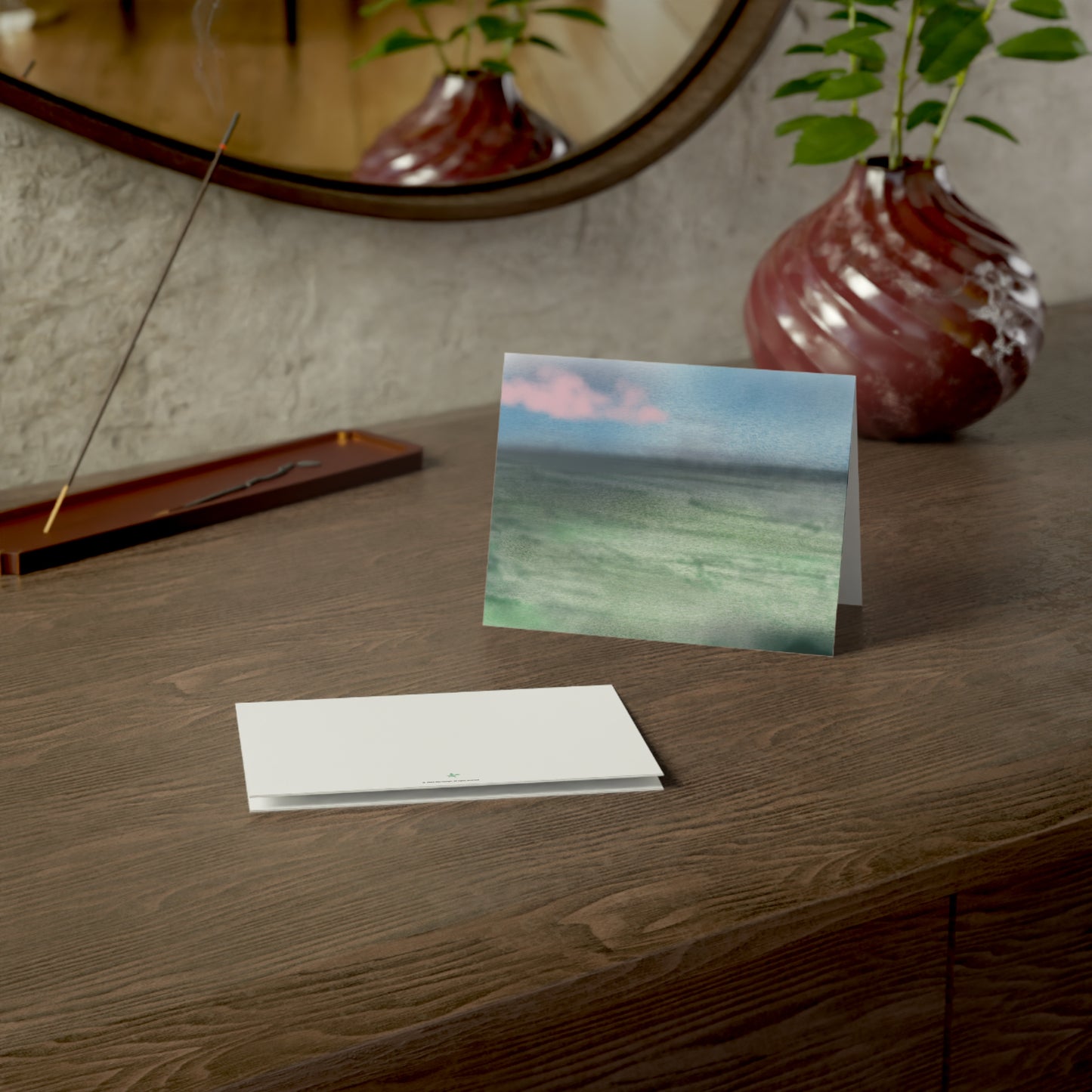 Abstract Coastal 4 Folded Greeting Card - Alja Design