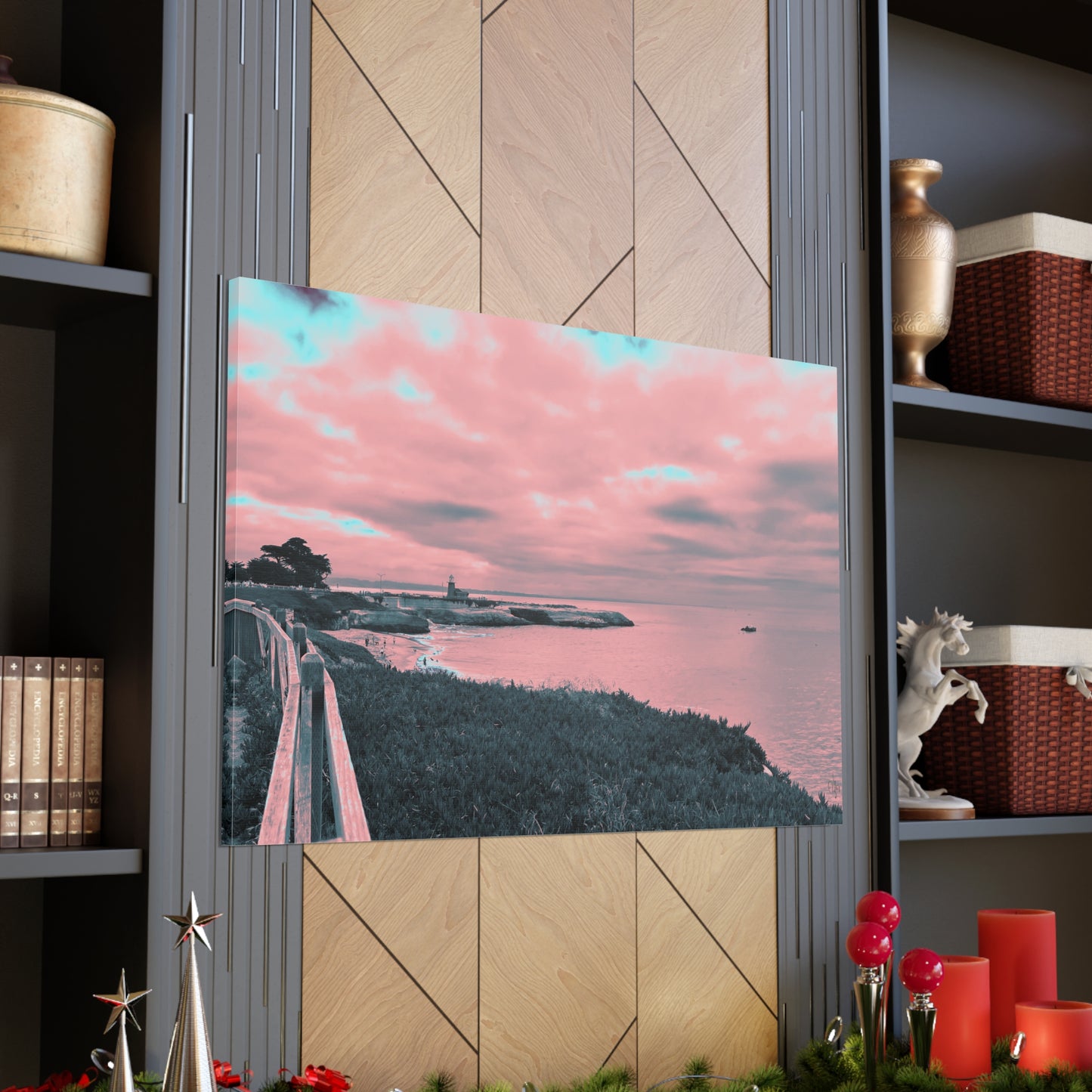 Red Lighthouse Canvas Print - Alja Design