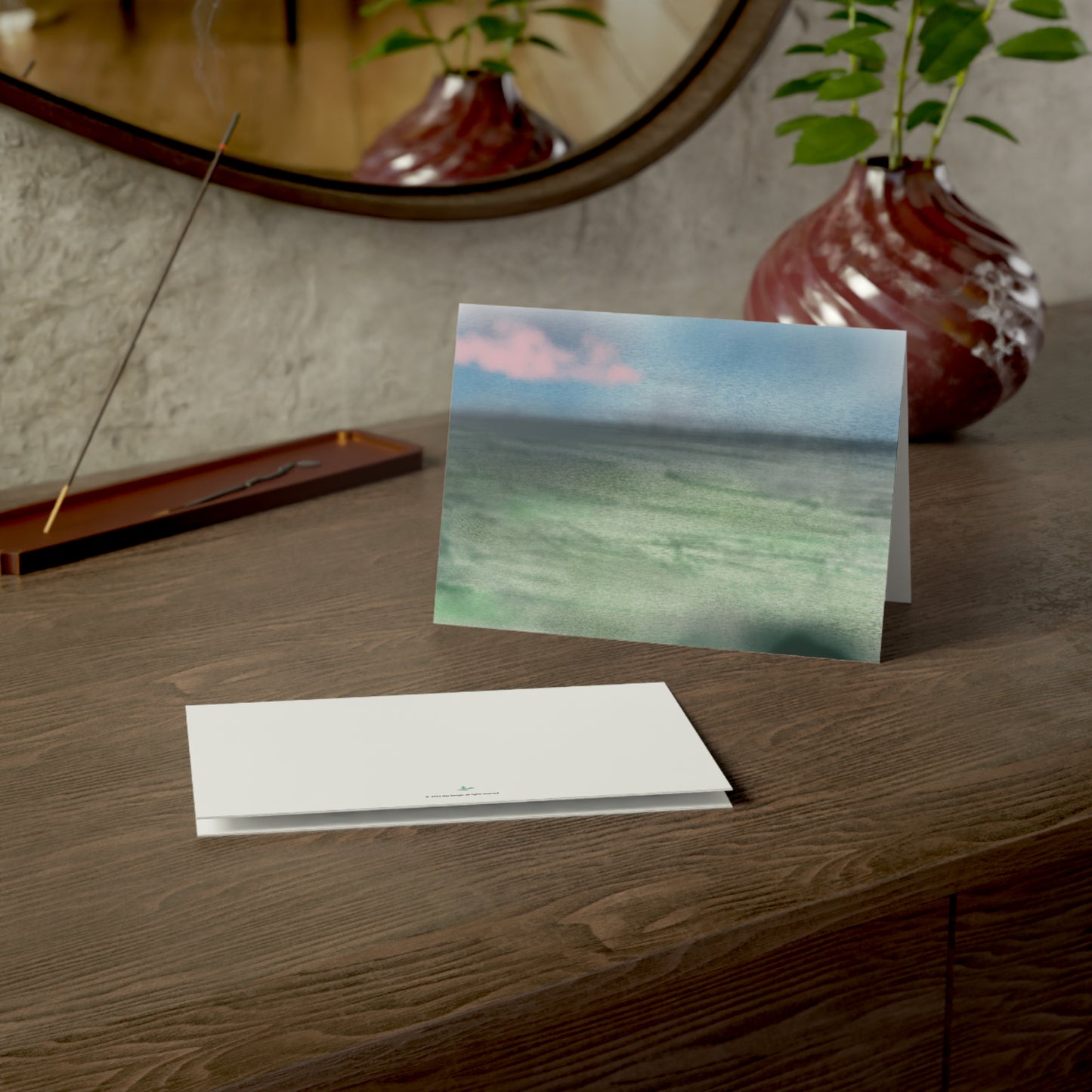 Abstract Coastal 4 Folded Greeting Card - Alja Design