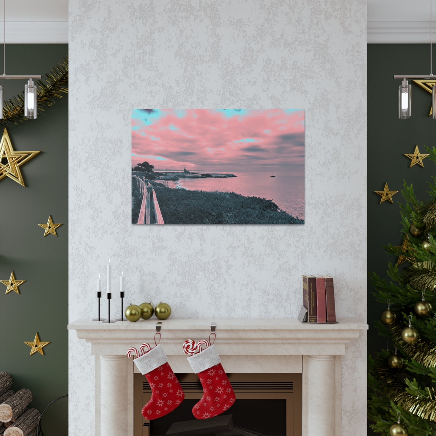 Red Lighthouse Canvas Print - Alja Design