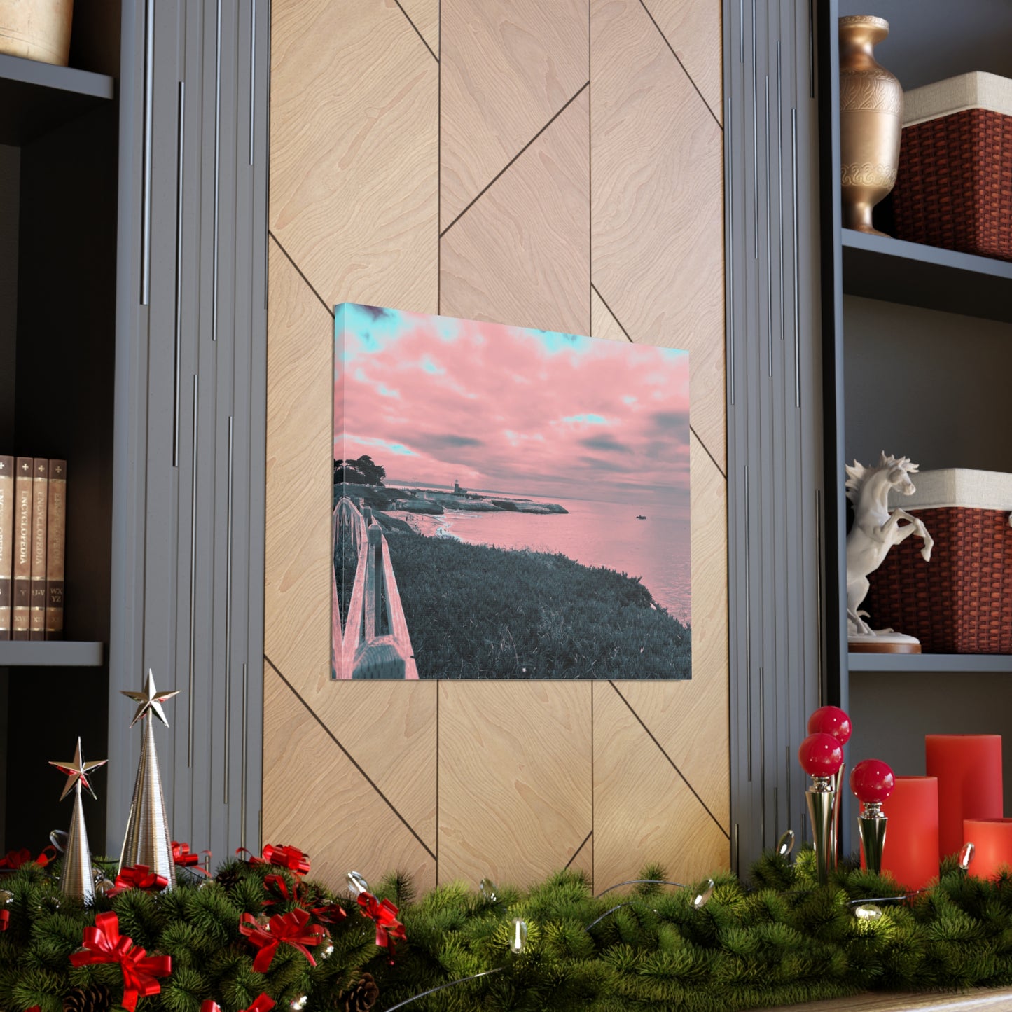 Red Lighthouse Canvas Print - Alja Design