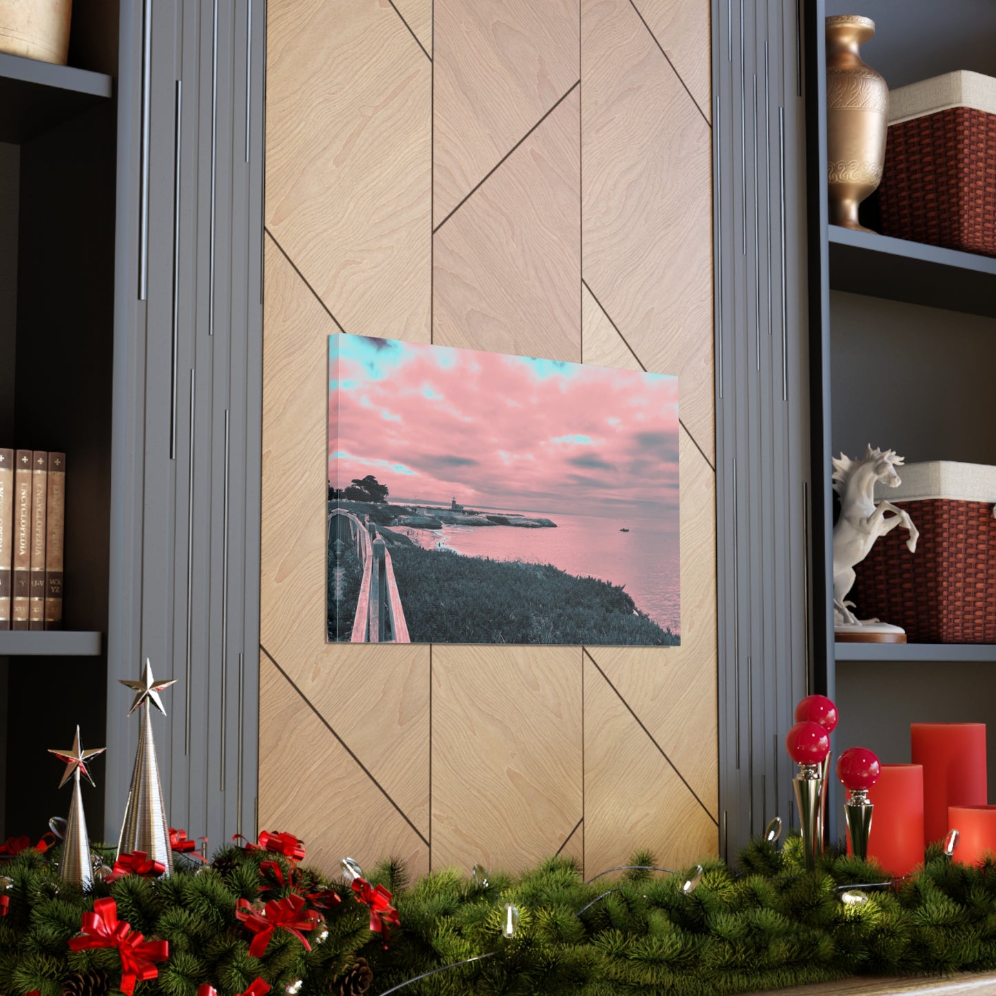 Red Lighthouse Canvas Print - Alja Design