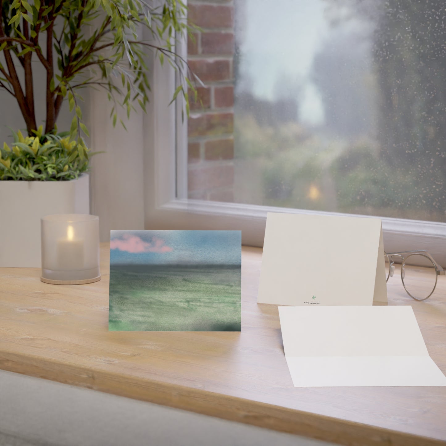 Abstract Coastal 4 Folded Greeting Card - Alja Design