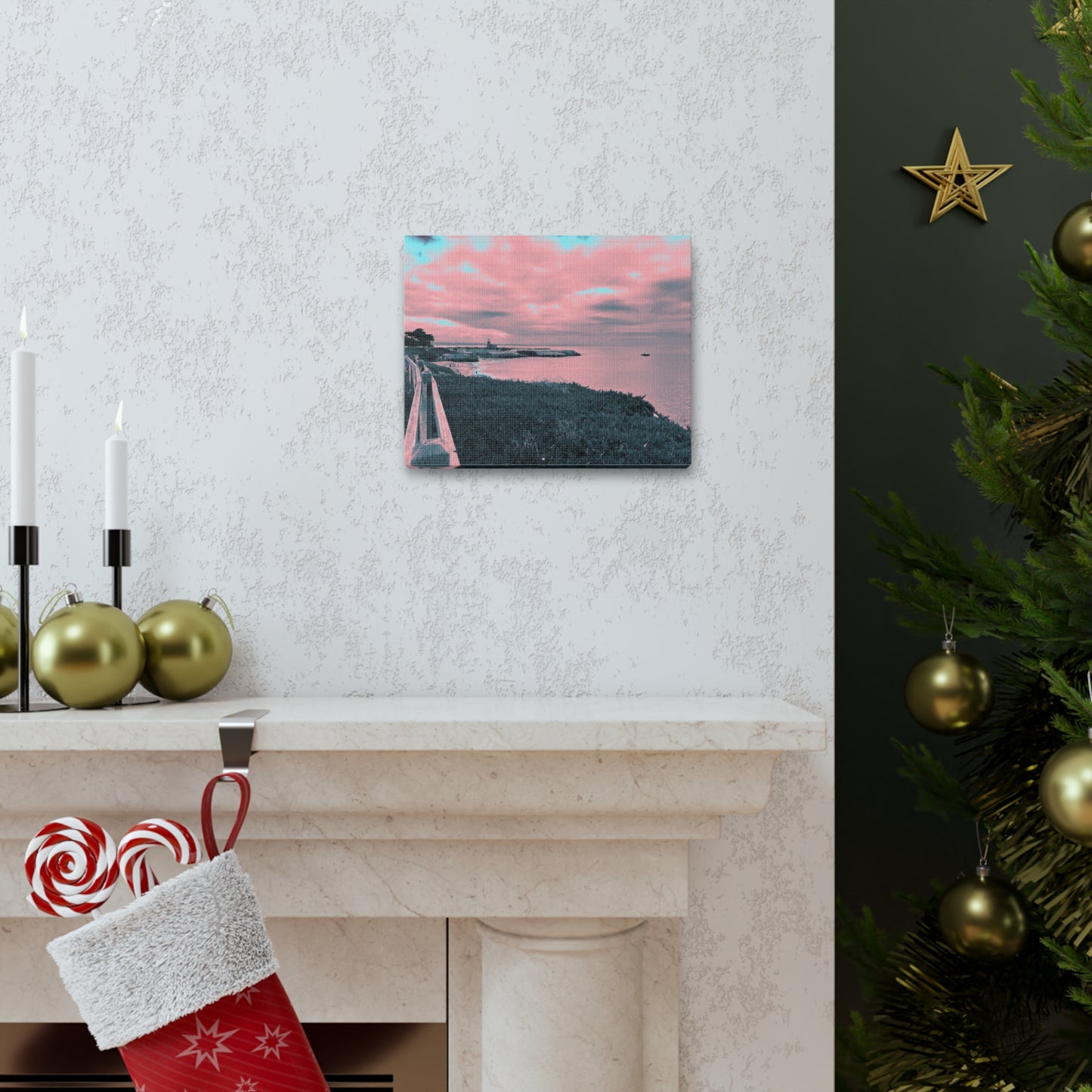 Red Lighthouse Canvas Print - Alja Design