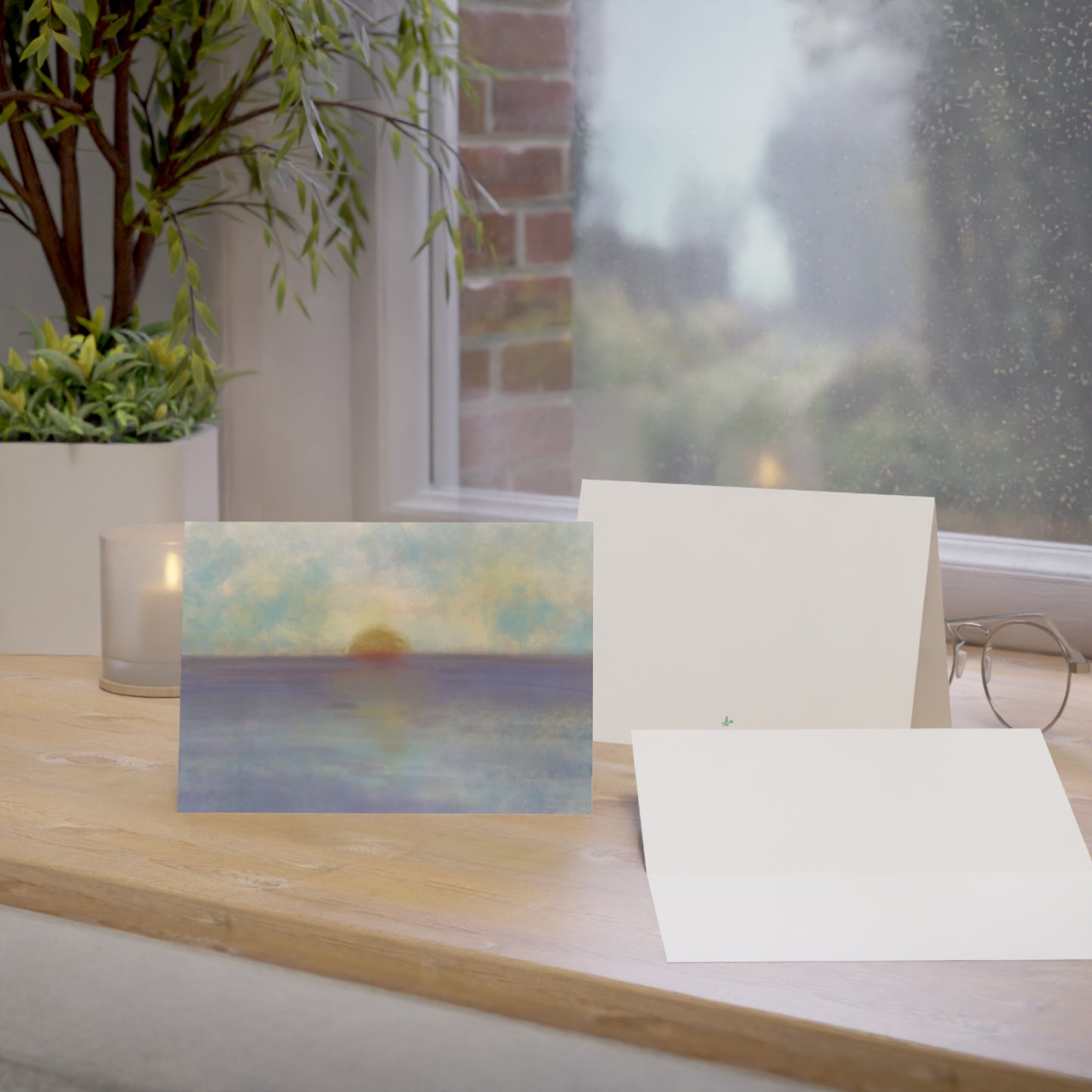 Abstract Coastal 5 Folded Greeting Card - Alja Design