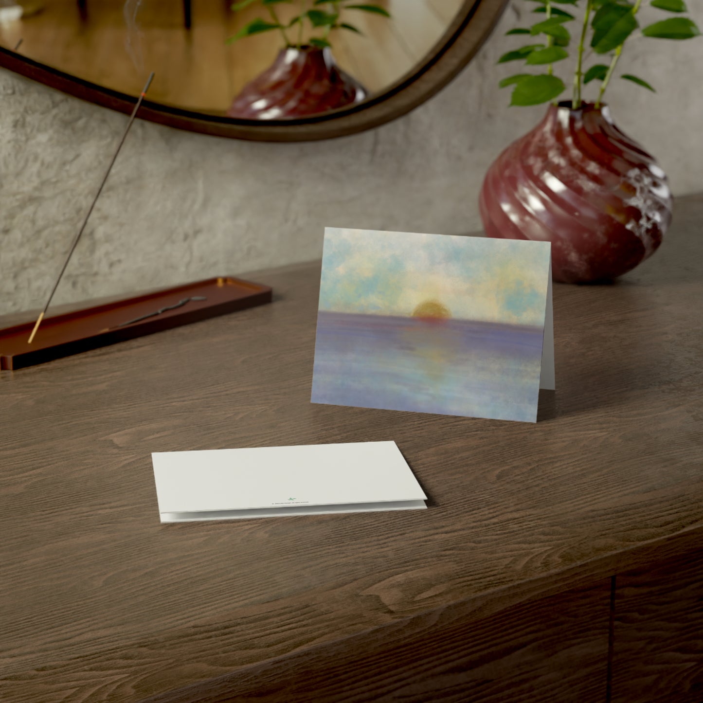 Abstract Coastal 5 Folded Greeting Card - Alja Design