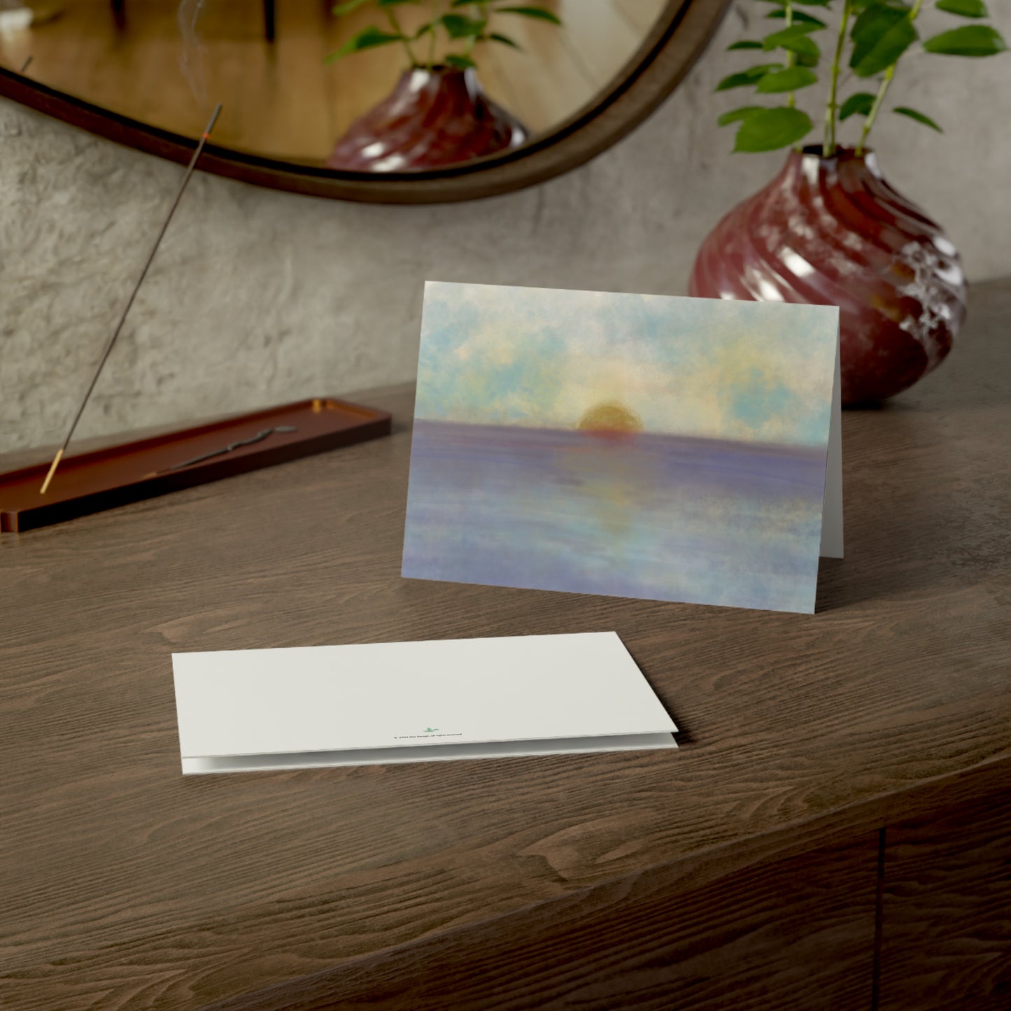 Abstract Coastal 5 Folded Greeting Card - Alja Design