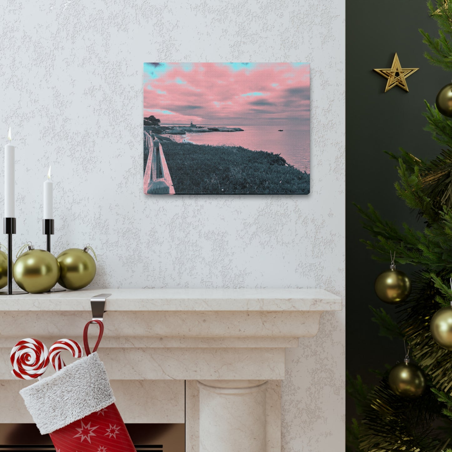 Red Lighthouse Canvas Print - Alja Design