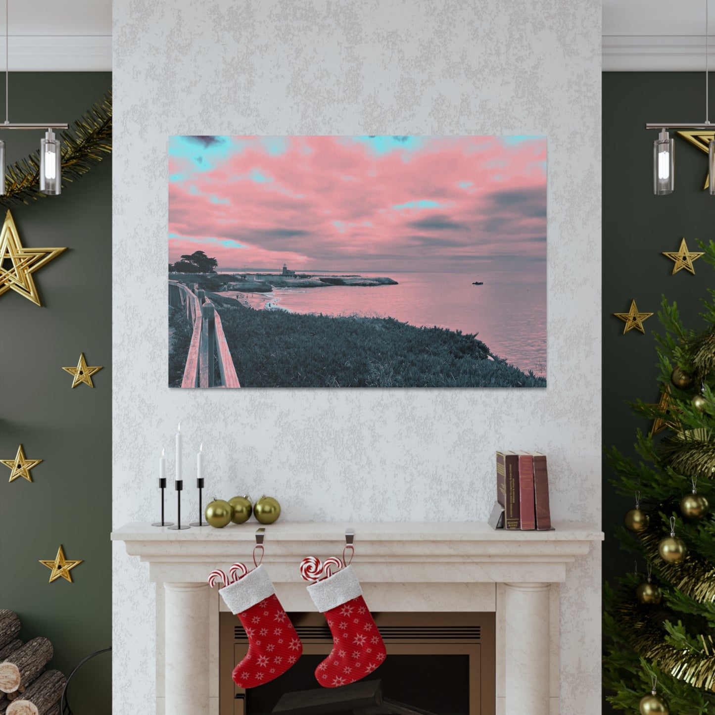 Red Lighthouse Canvas Print - Alja Design