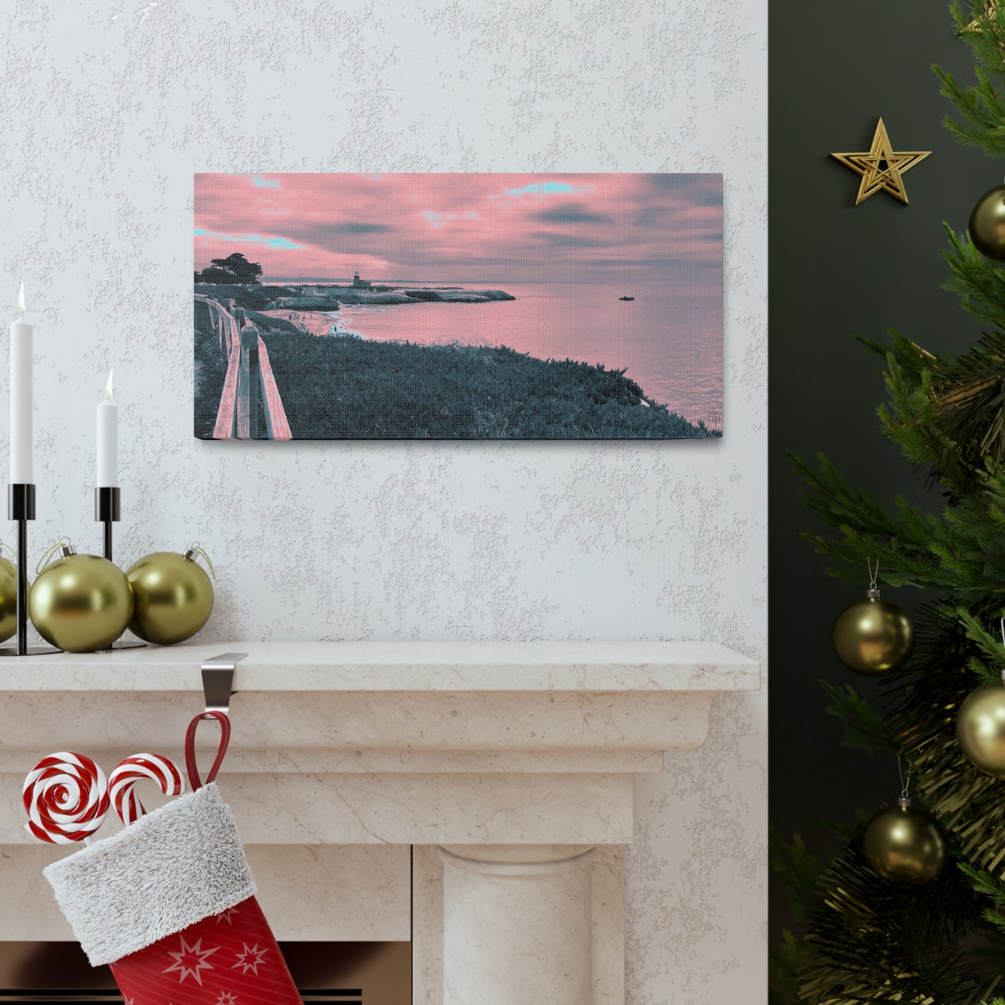 Red Lighthouse Canvas Print - Alja Design