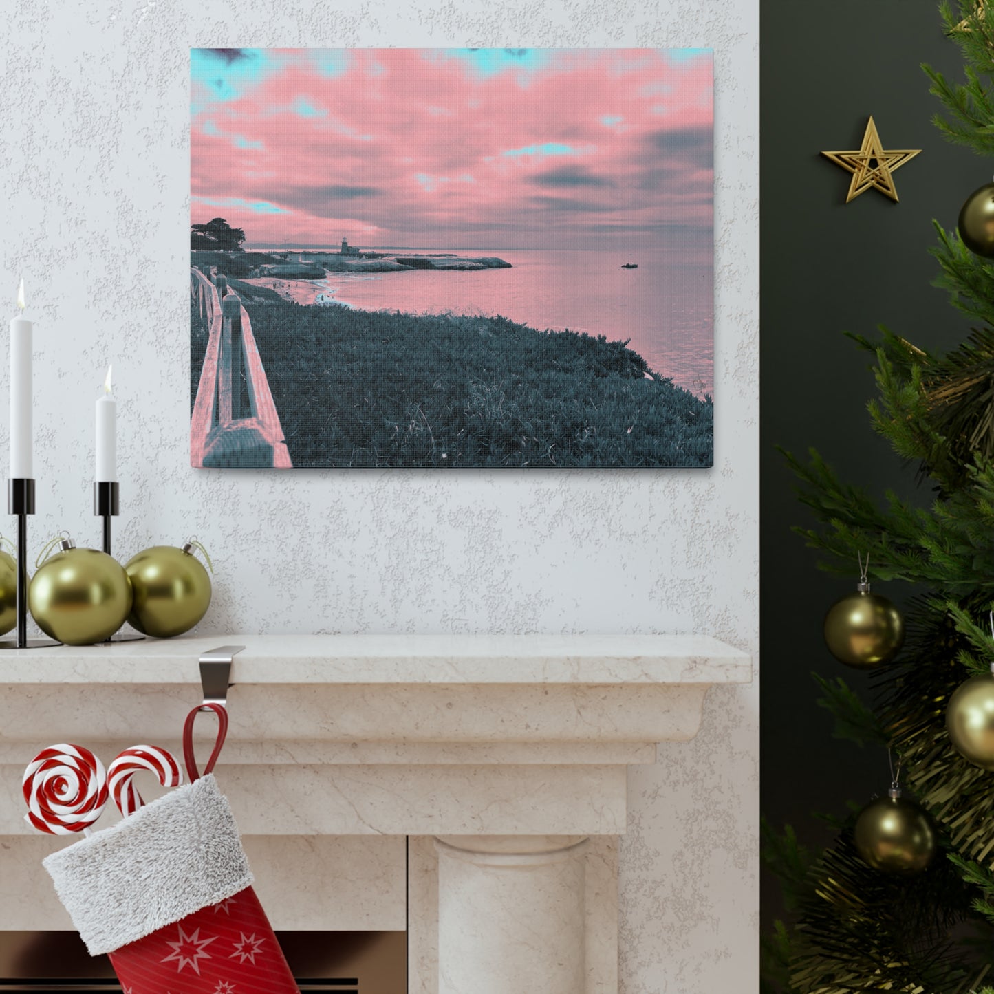 Red Lighthouse Canvas Print - Alja Design