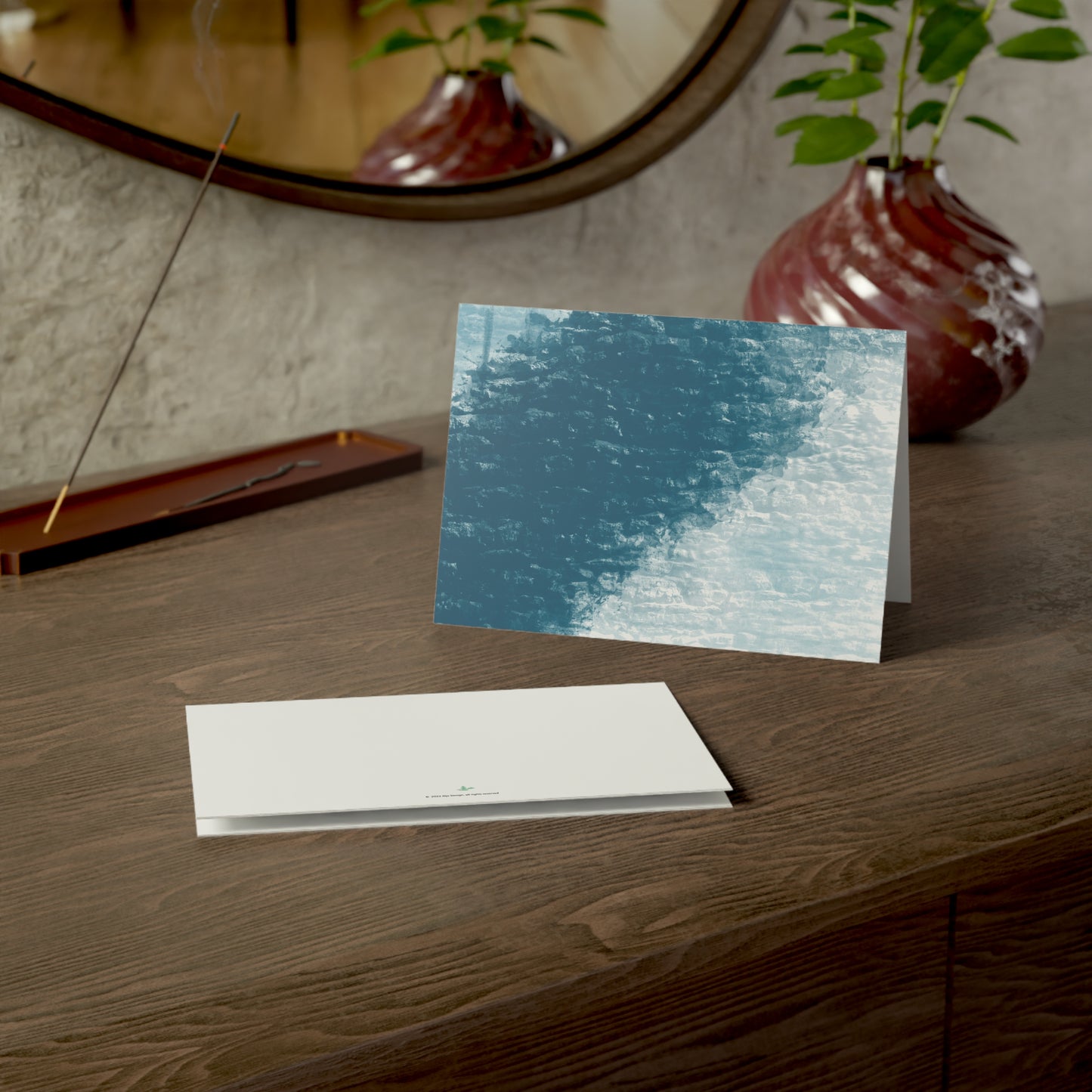 Abstract Coastal 2 Folded Greeting Card - Alja Design