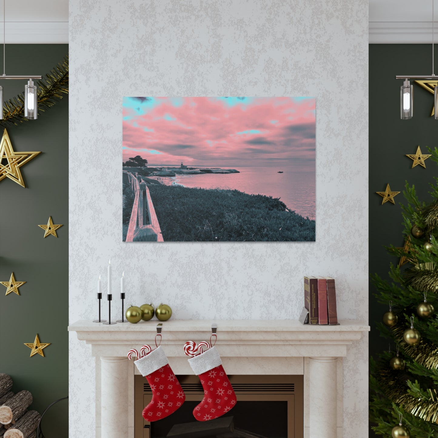 Red Lighthouse Canvas Print - Alja Design