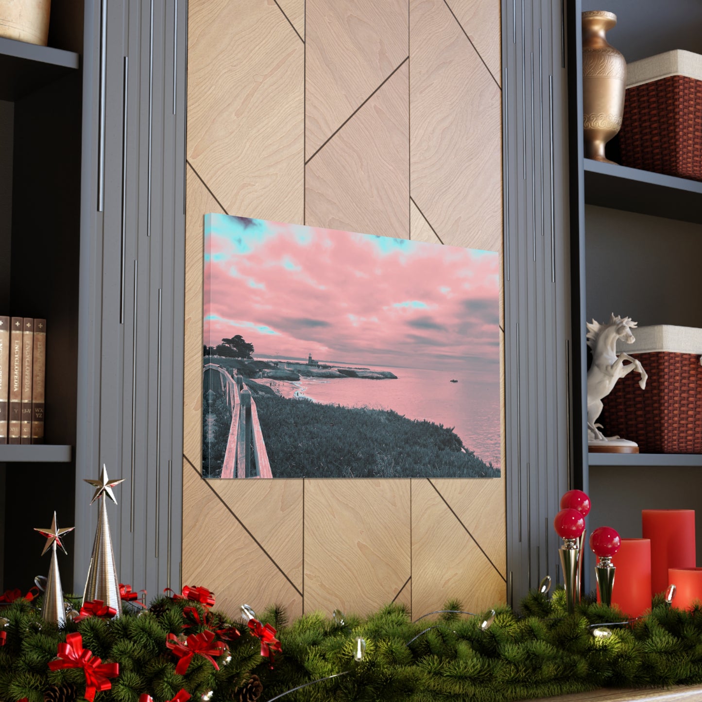Red Lighthouse Canvas Print - Alja Design