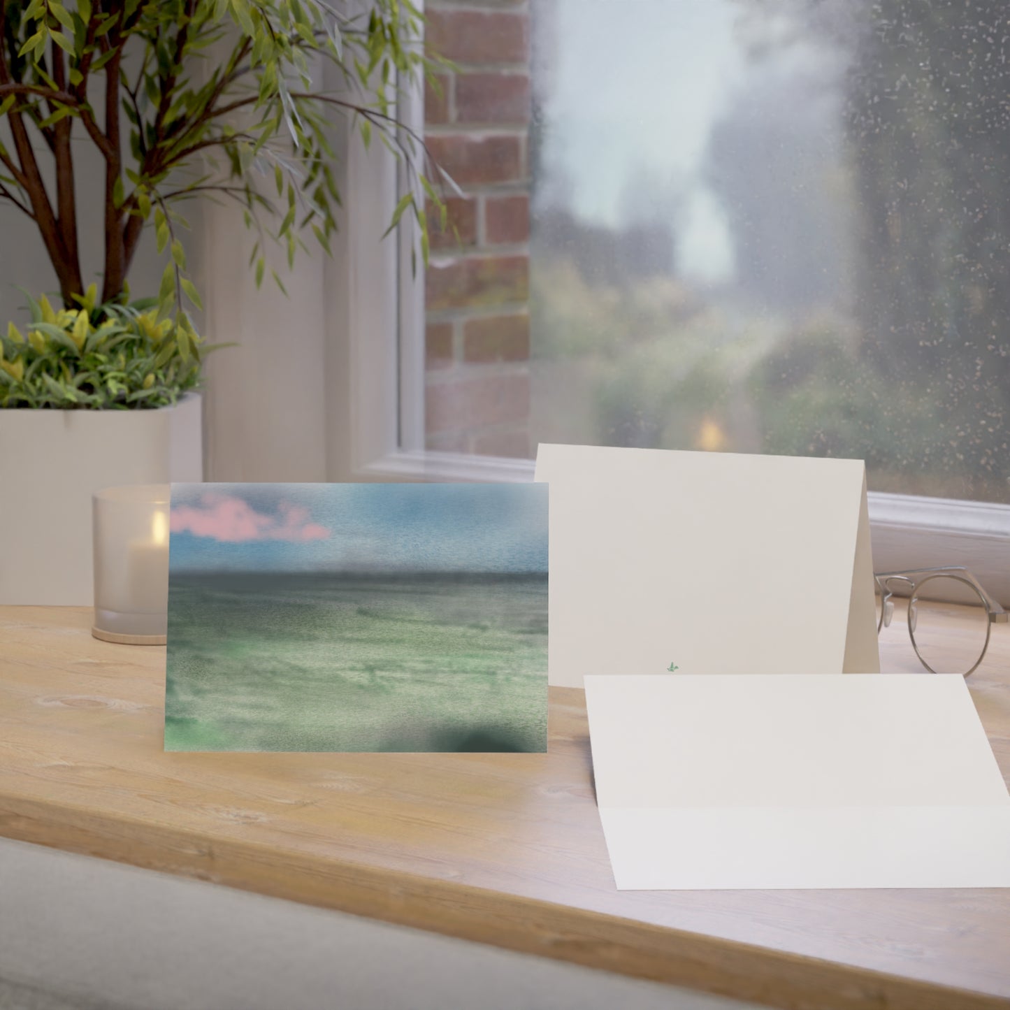 Abstract Coastal 4 Folded Greeting Card - Alja Design