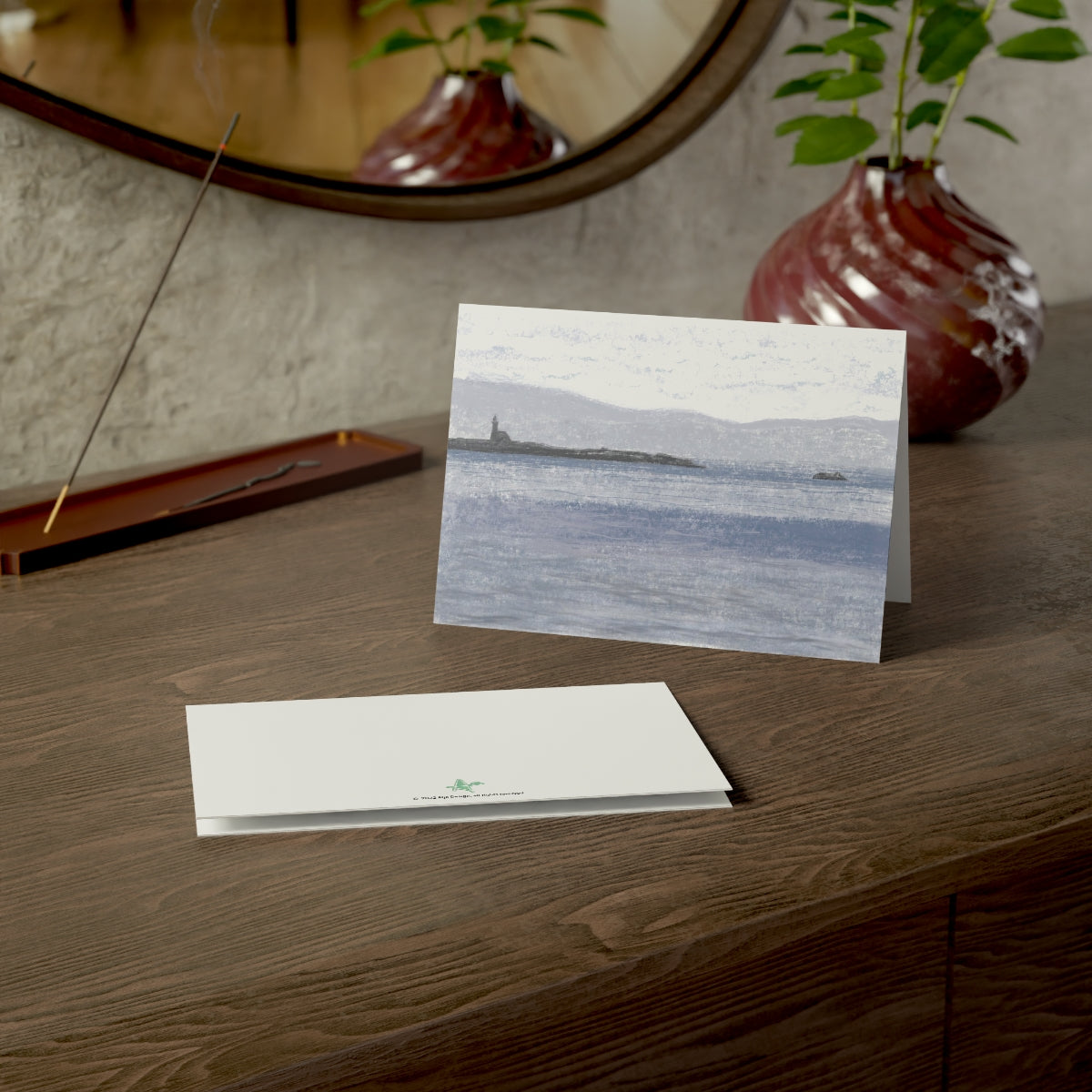 Lighthouse Point Folded Greeting Card - Alja Design