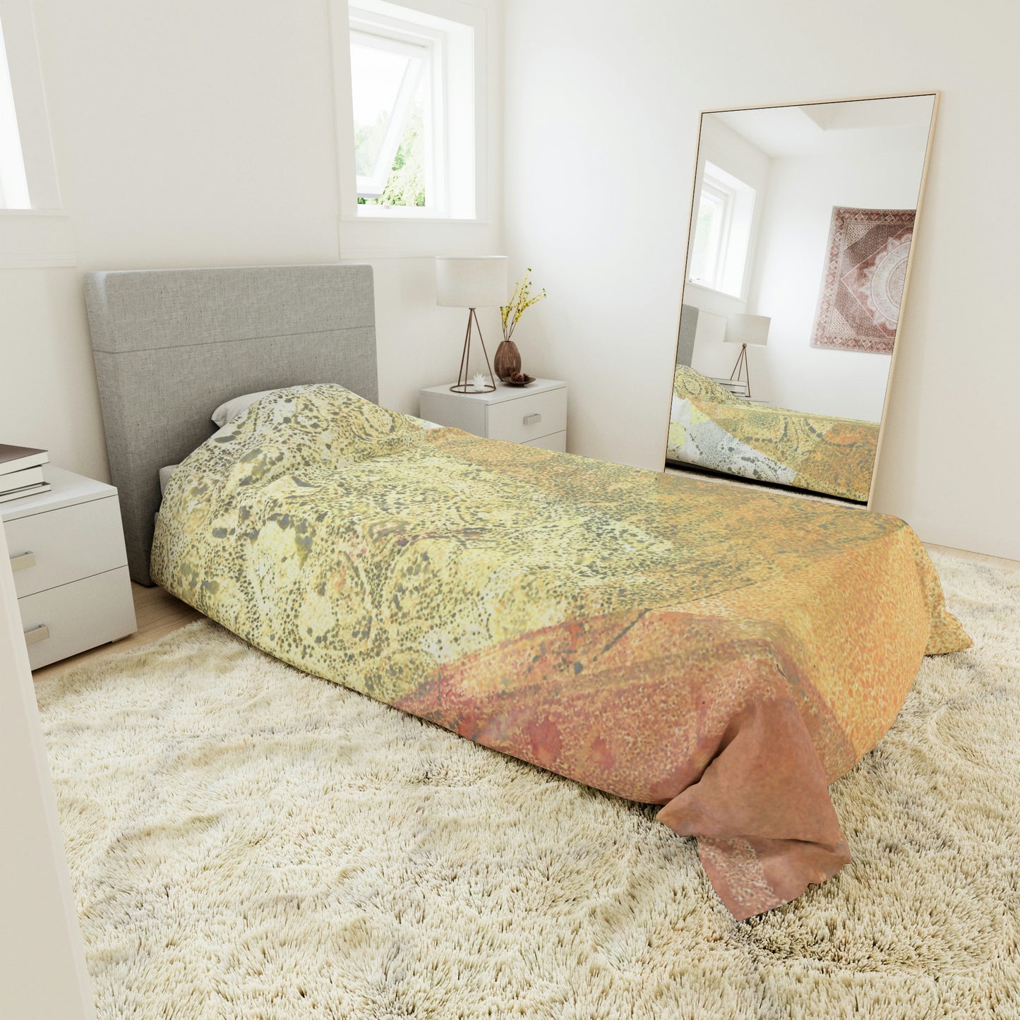 Autumn Quadrants Duvet Cover - Alja Design
