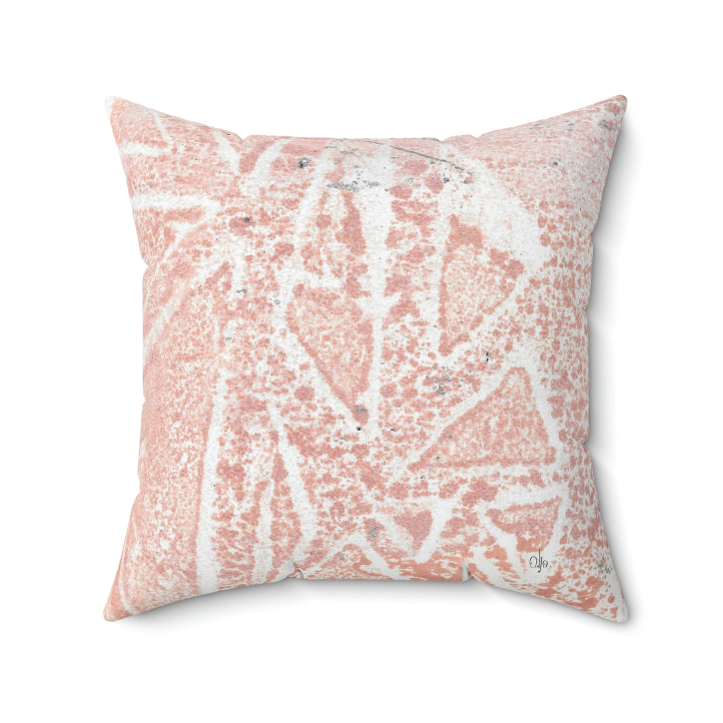 Red Triangles Square Pillow - Alja Design
