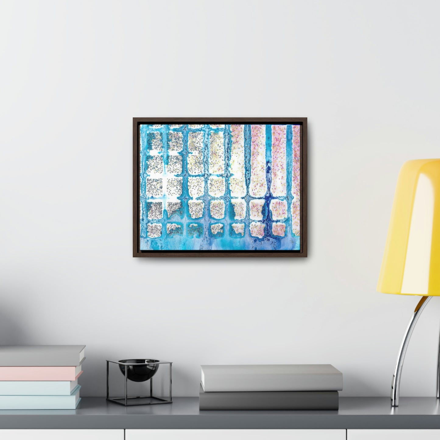 Blue Ice 13 Framed Canvas Print - Alja Design