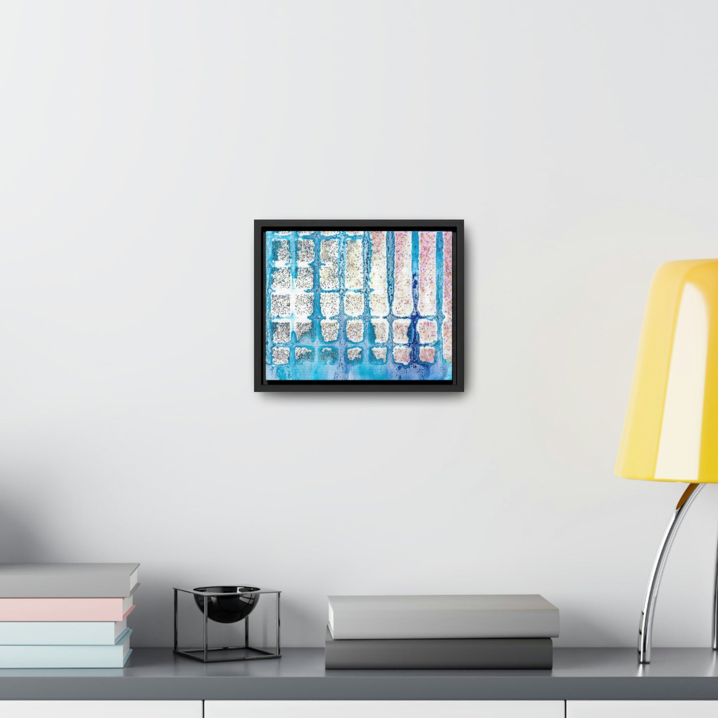 Blue Ice 13 Framed Canvas Print - Alja Design