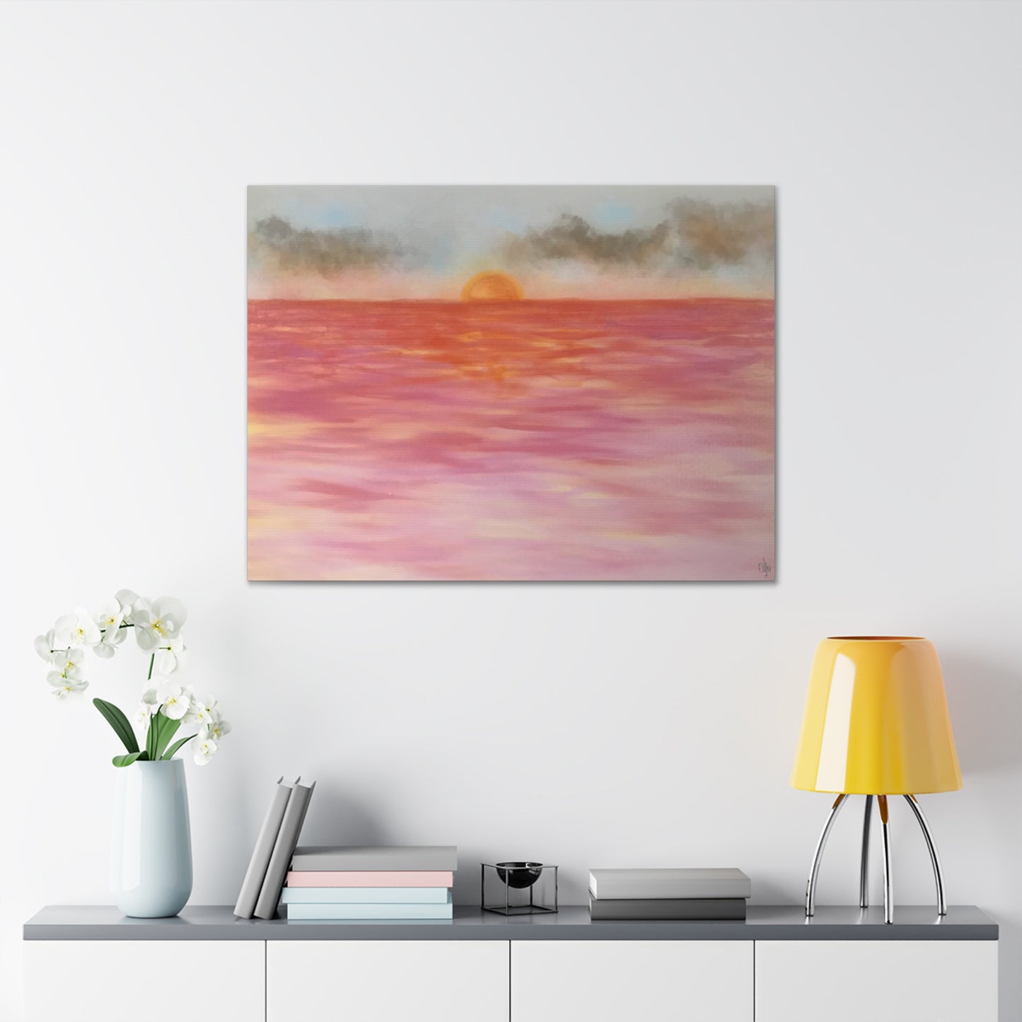 Red Sunset Canvas Print - Alja Design