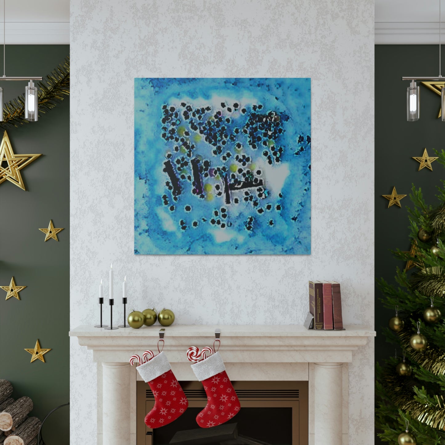 Fractal Blue 3 Canvas Print - Alja Design