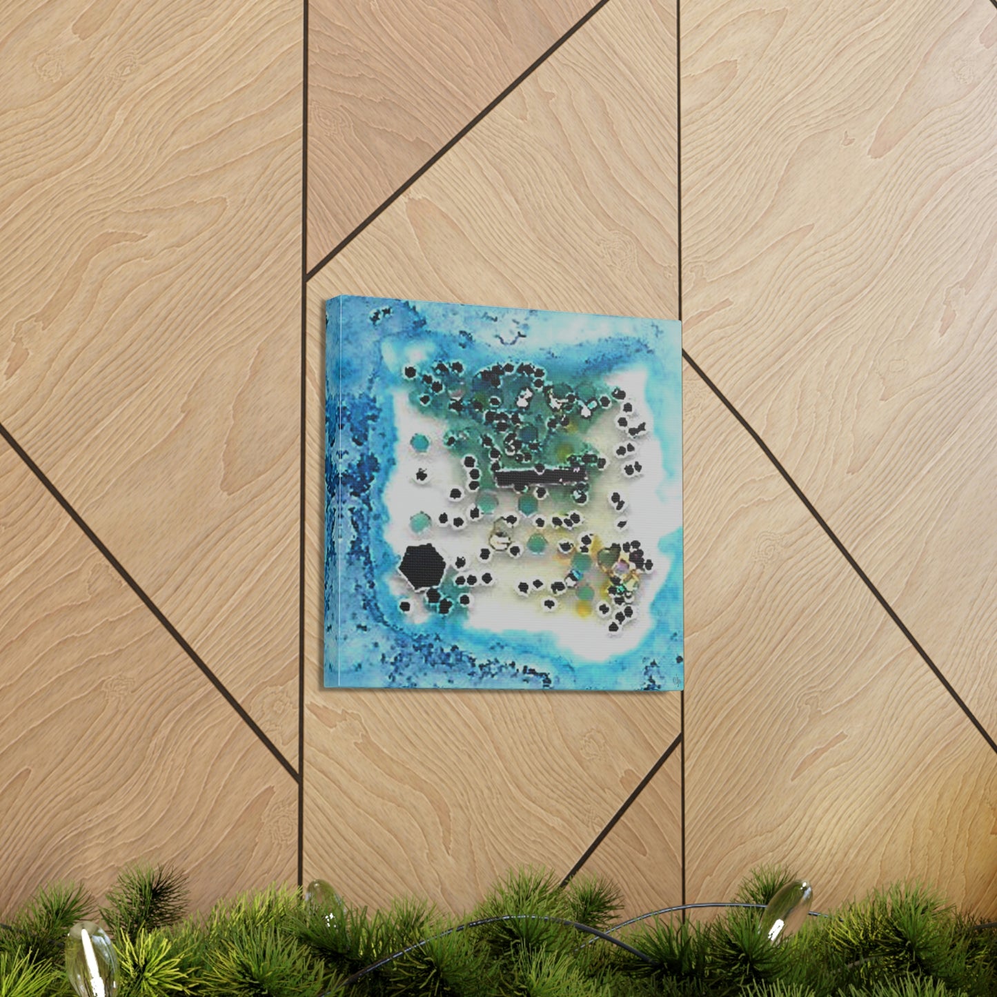 Fractal Blue 1 Canvas Print - Alja Design