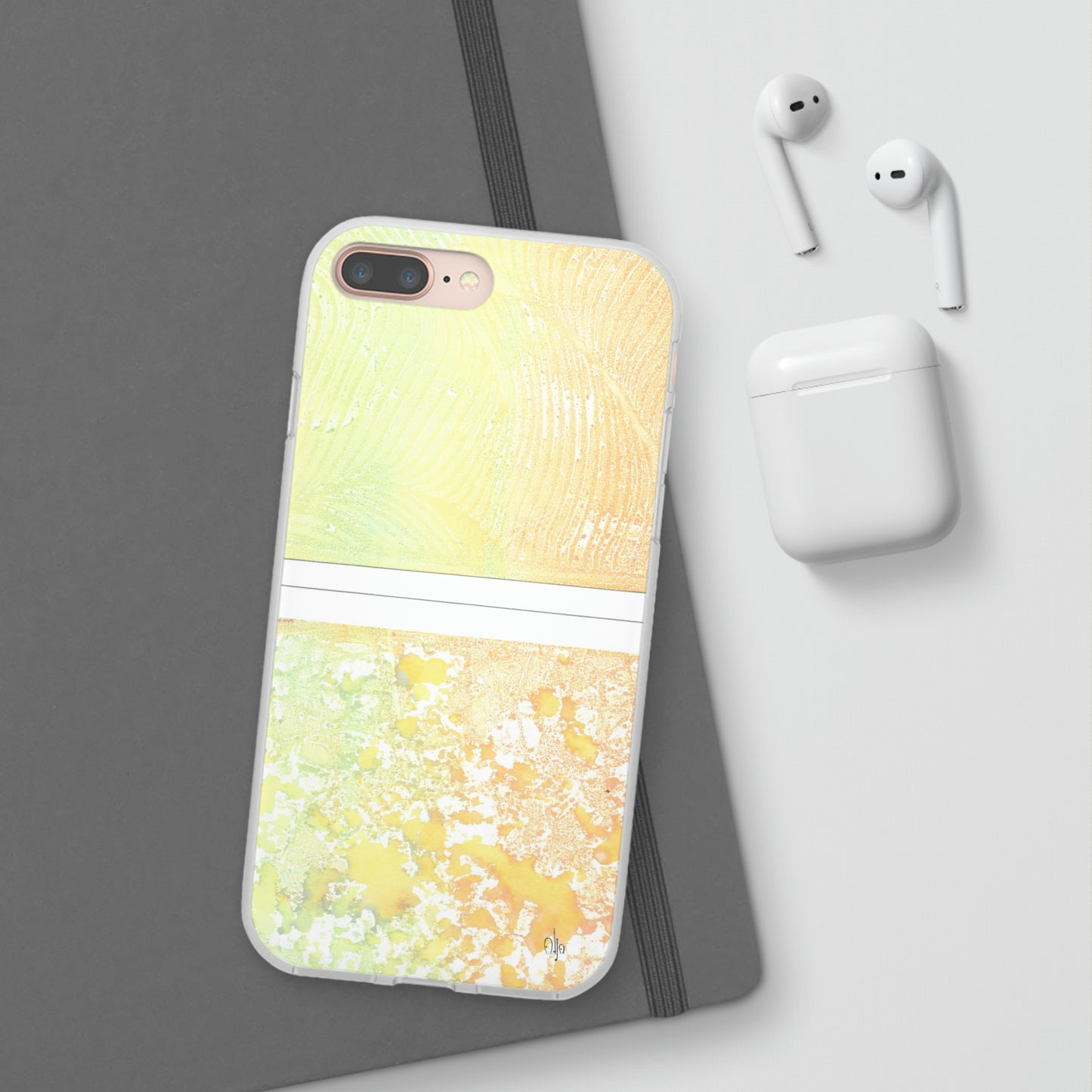 iPhone and Samsung Galaxy Flexi Phone Case Piña Colada with Tropical Waves - Alja Design