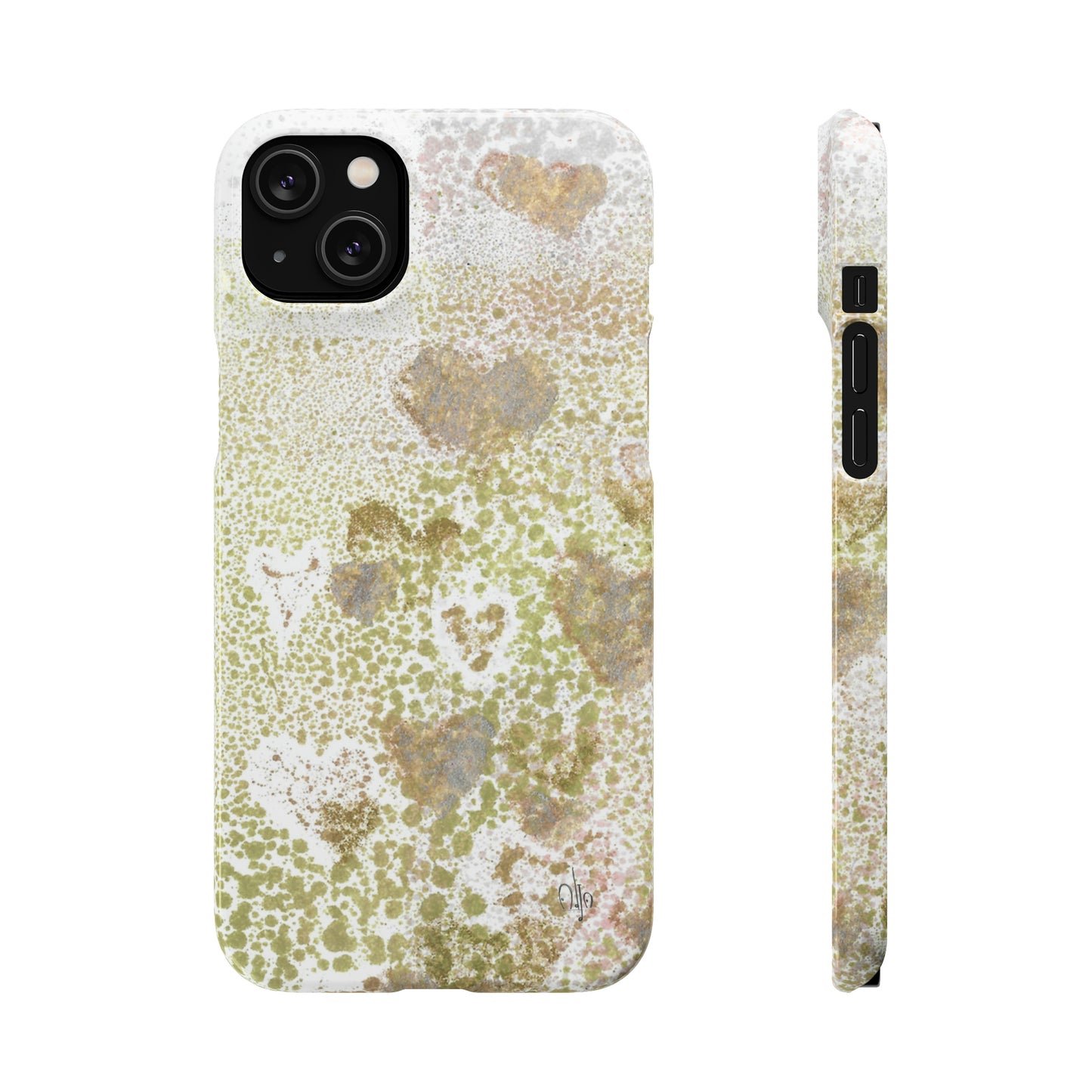 iPhone Samsung Galaxy Pixel5G Snap Case Phone Case Green Hearts - Alja Design