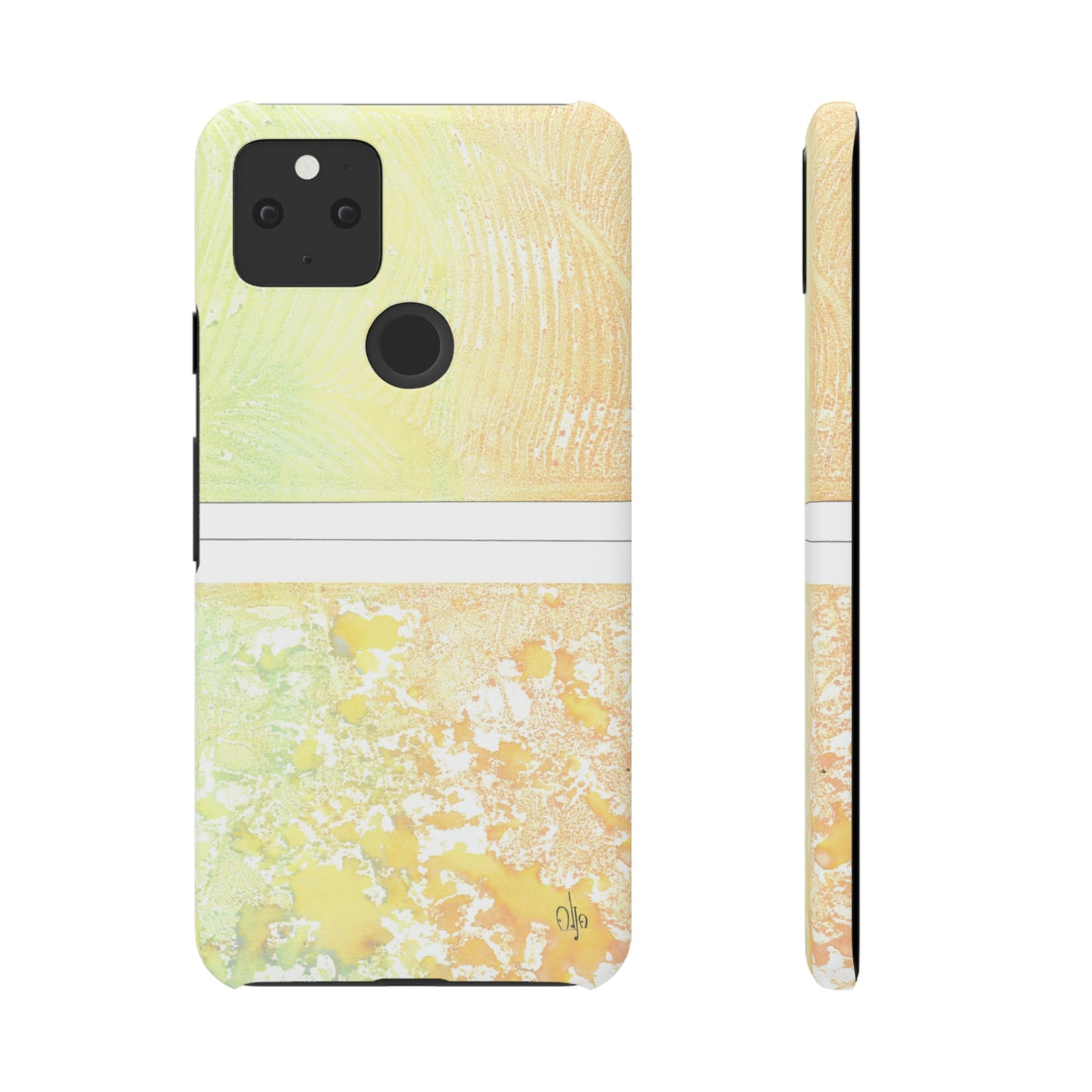 iPhone Samsung Galaxy Pixel5G Snap Case Phone Case Piña Colada with Tropical Waves - Alja Design