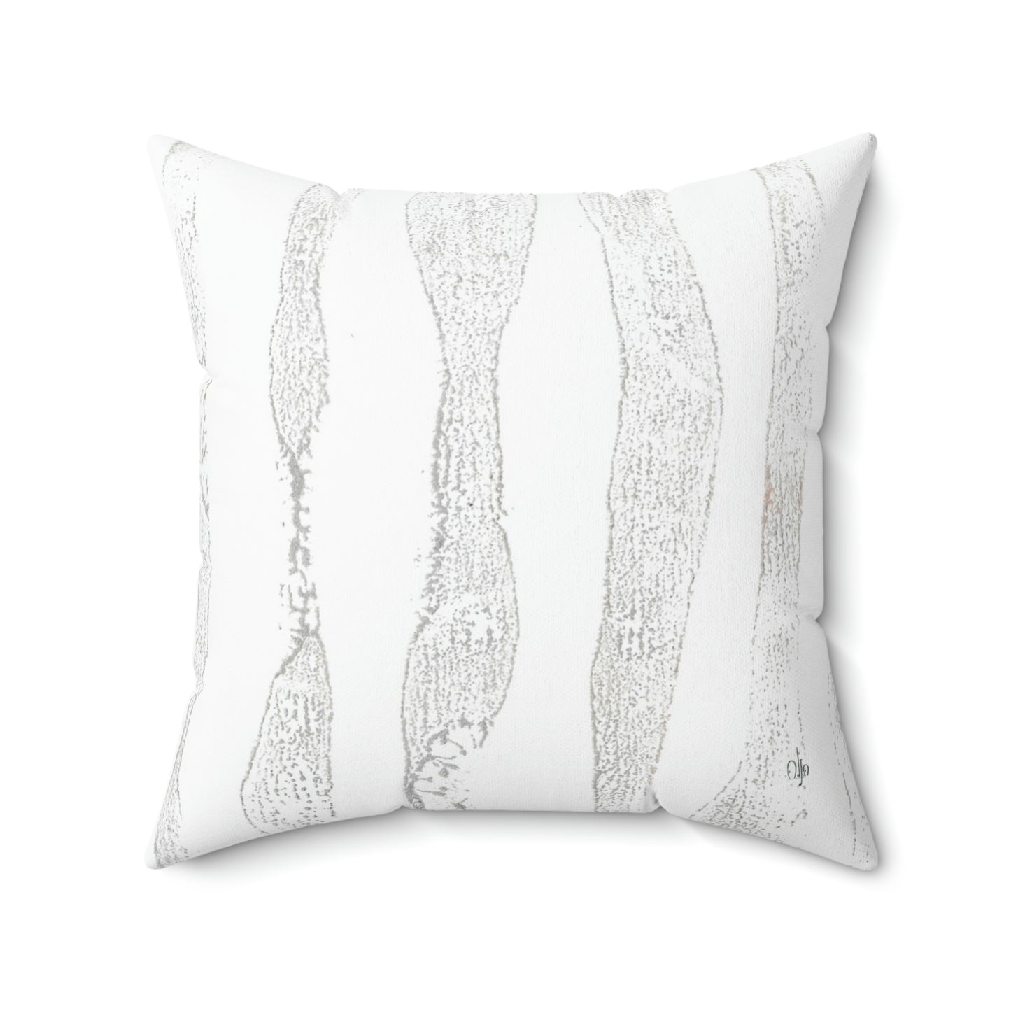 Silver Stripes Square Pillow - Alja Design