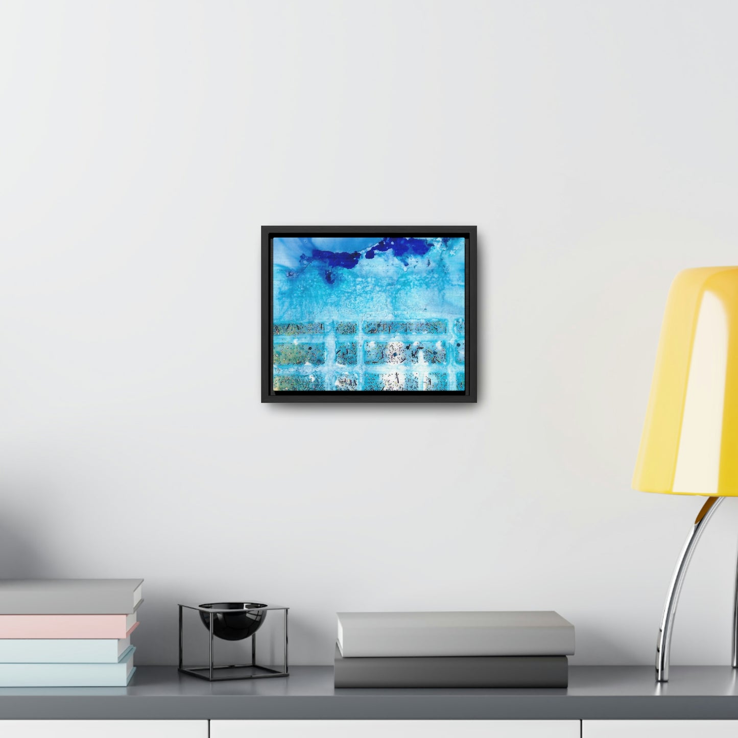 Blue Ice 8 Framed Canvas Print - Alja Design