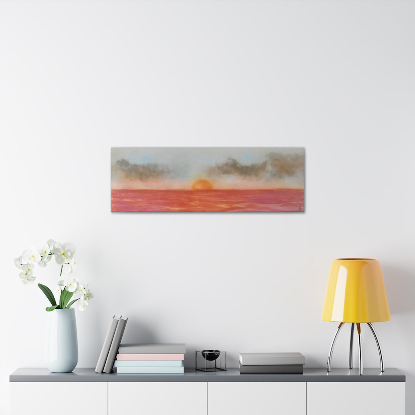 Red Sunset Canvas Print - Alja Design