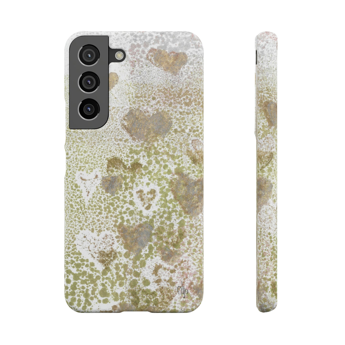 iPhone Samsung Galaxy Pixel5G Snap Case Phone Case Green Hearts - Alja Design