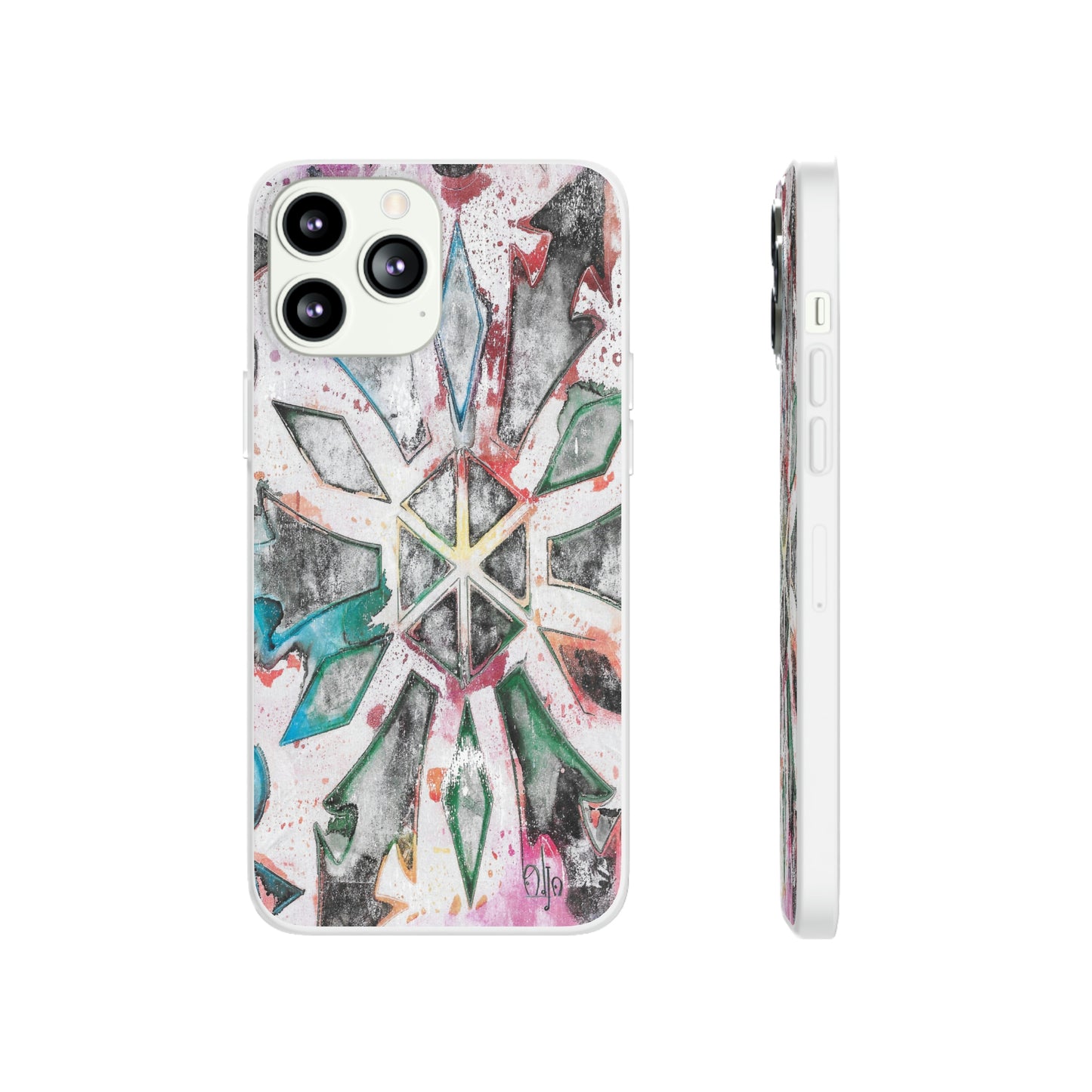 iPhone and Samsung Galaxy Flexi Phone Case Green Ice - Alja Design