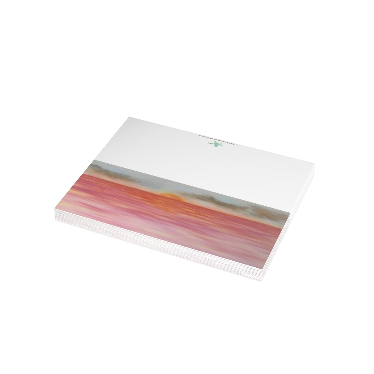 Red Sunset Folded Greeting Card