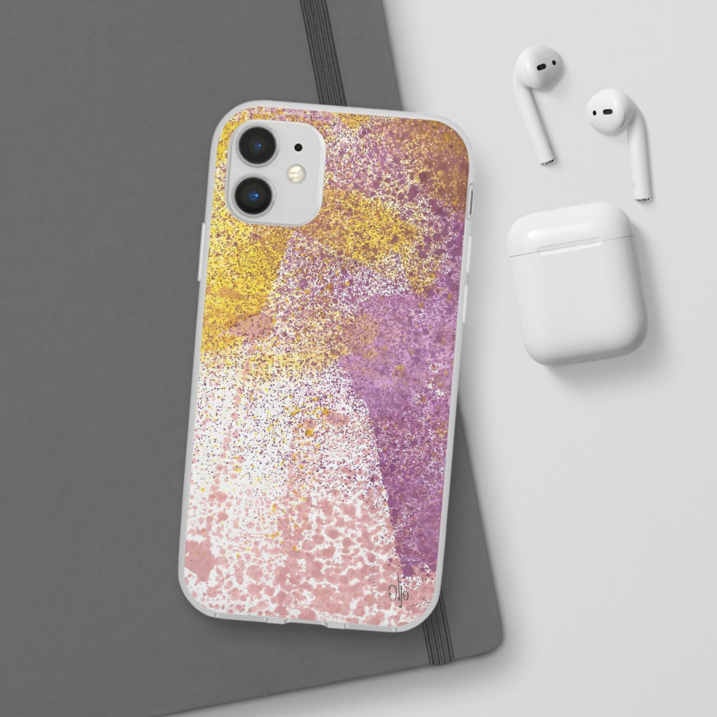 iPhone and Samsung Galaxy Flexi Phone Case Purple Blocks - Alja Design