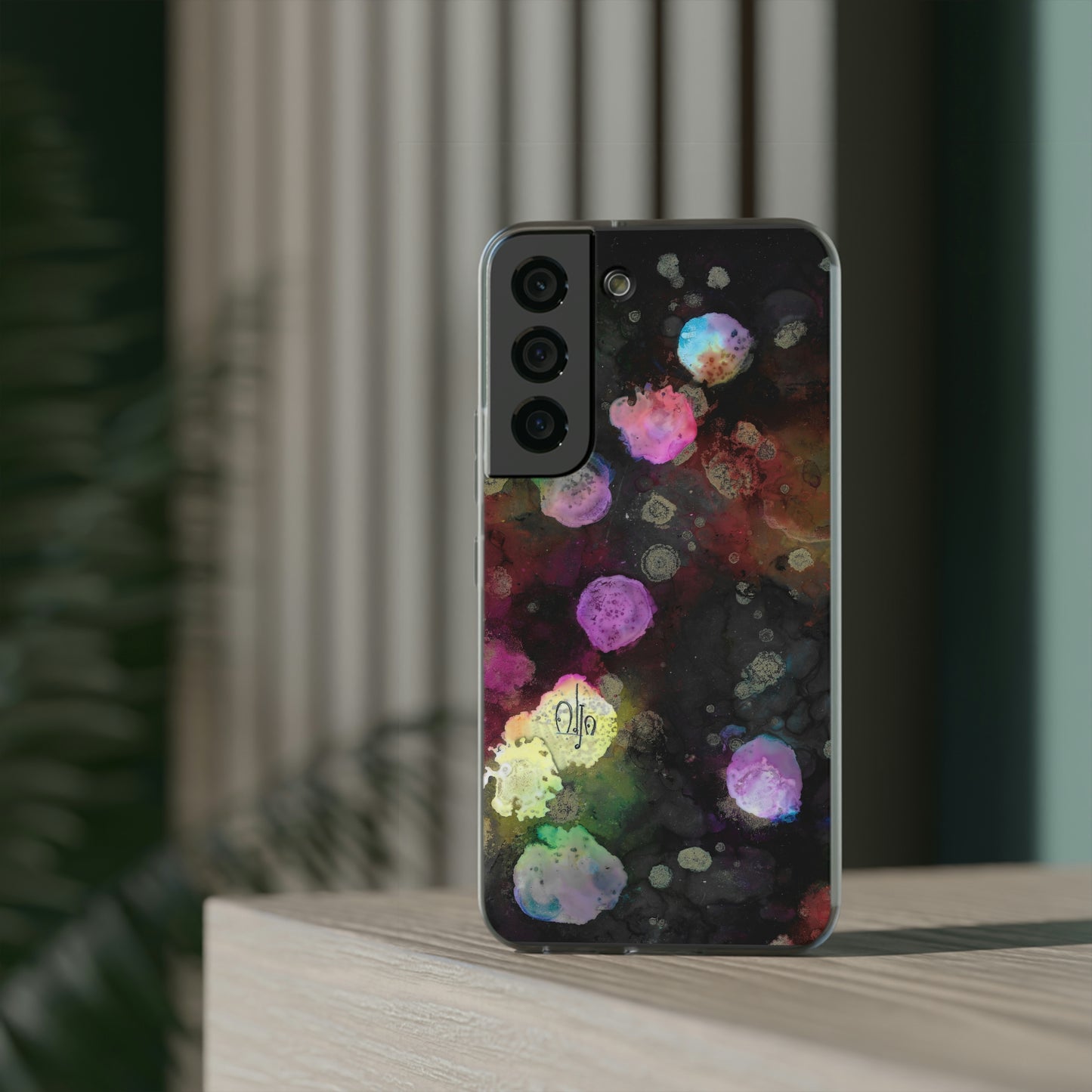 iPhone and Samsung Galaxy Flexi Phone Case Black Space - Alja Design