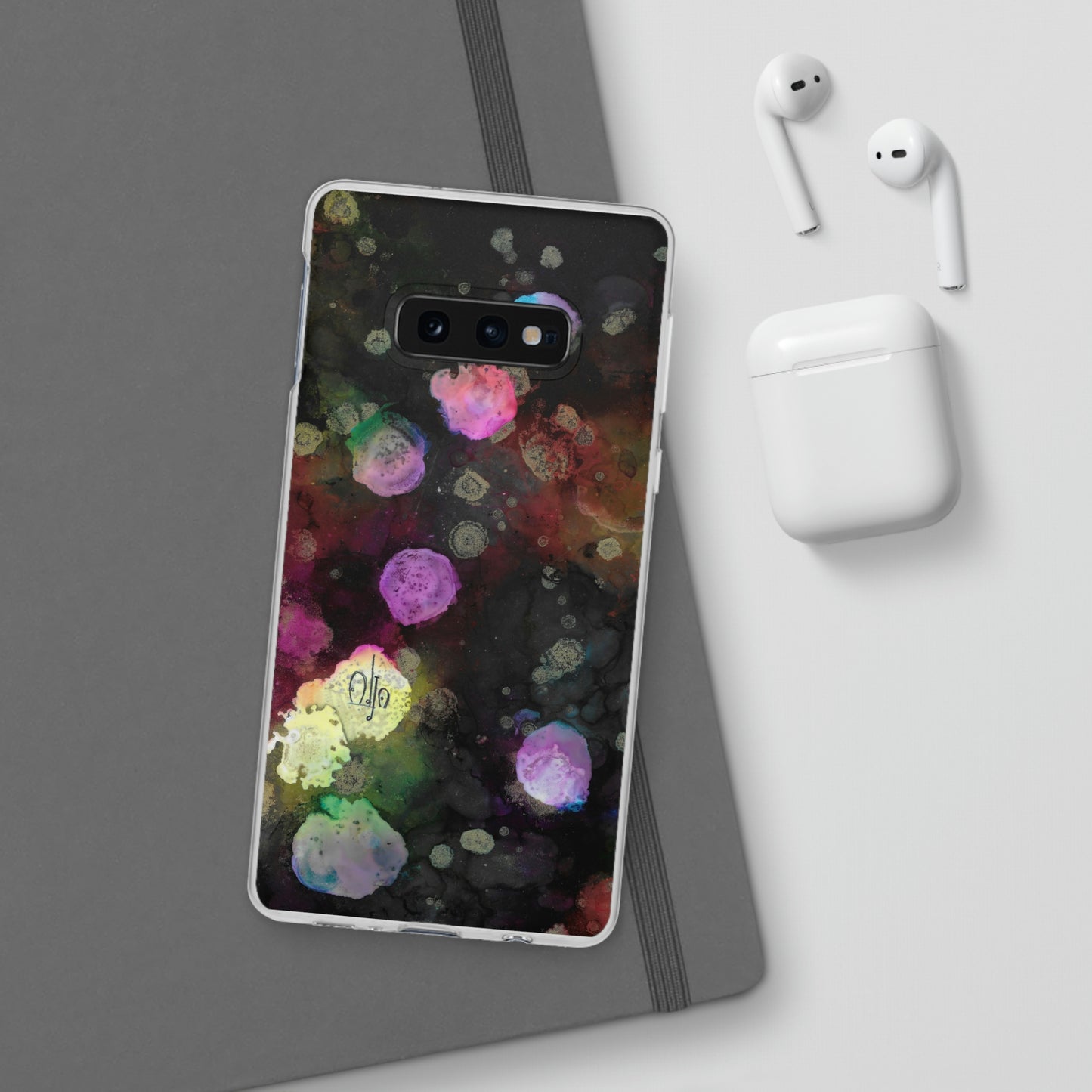 iPhone and Samsung Galaxy Flexi Phone Case Black Space - Alja Design