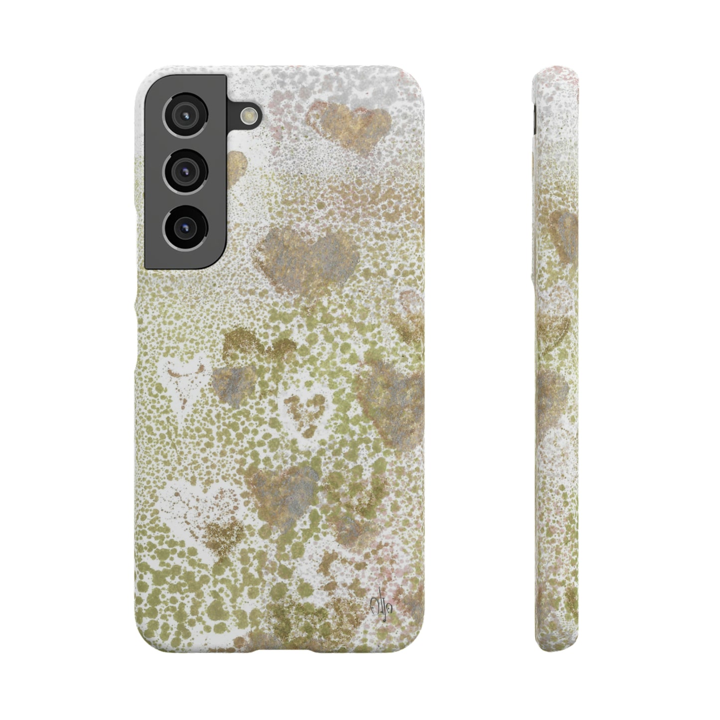 iPhone Samsung Galaxy Pixel5G Snap Case Phone Case Green Hearts - Alja Design