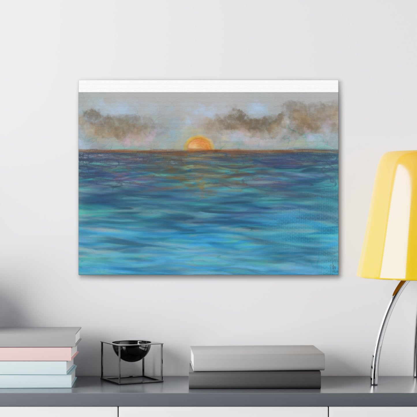 Blue Sunset Canvas Print - Alja Design