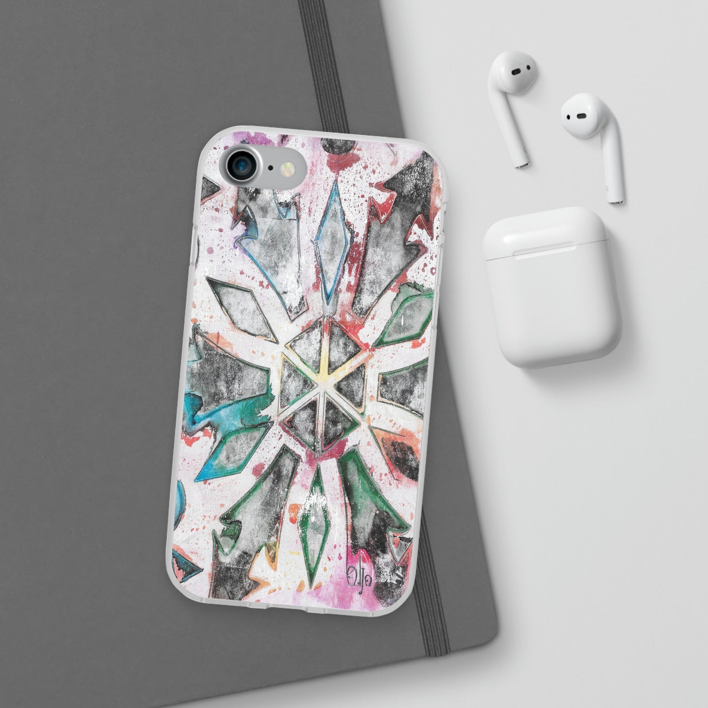 iPhone and Samsung Galaxy Flexi Phone Case Green Ice - Alja Design