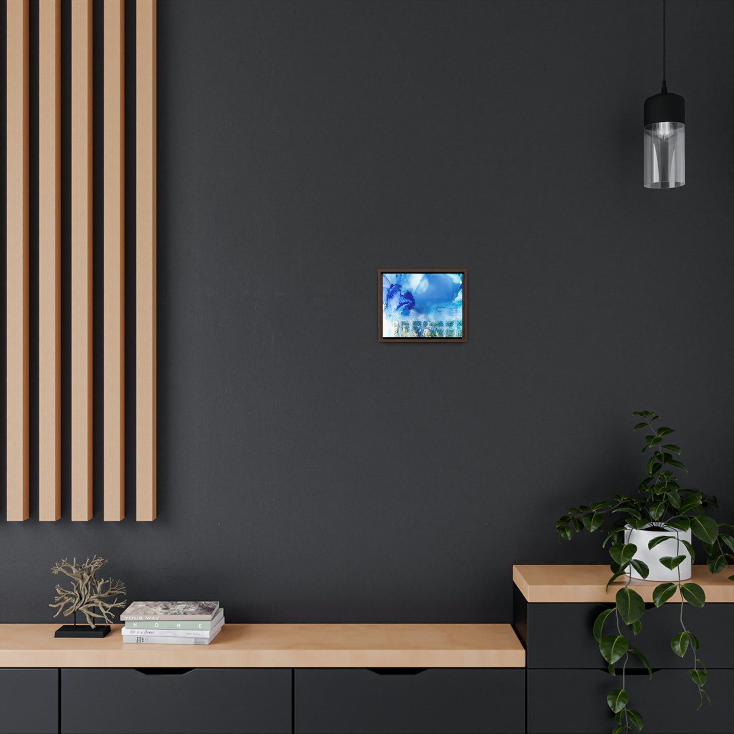 Blue Ice 7 Framed Canvas Print - Alja Design