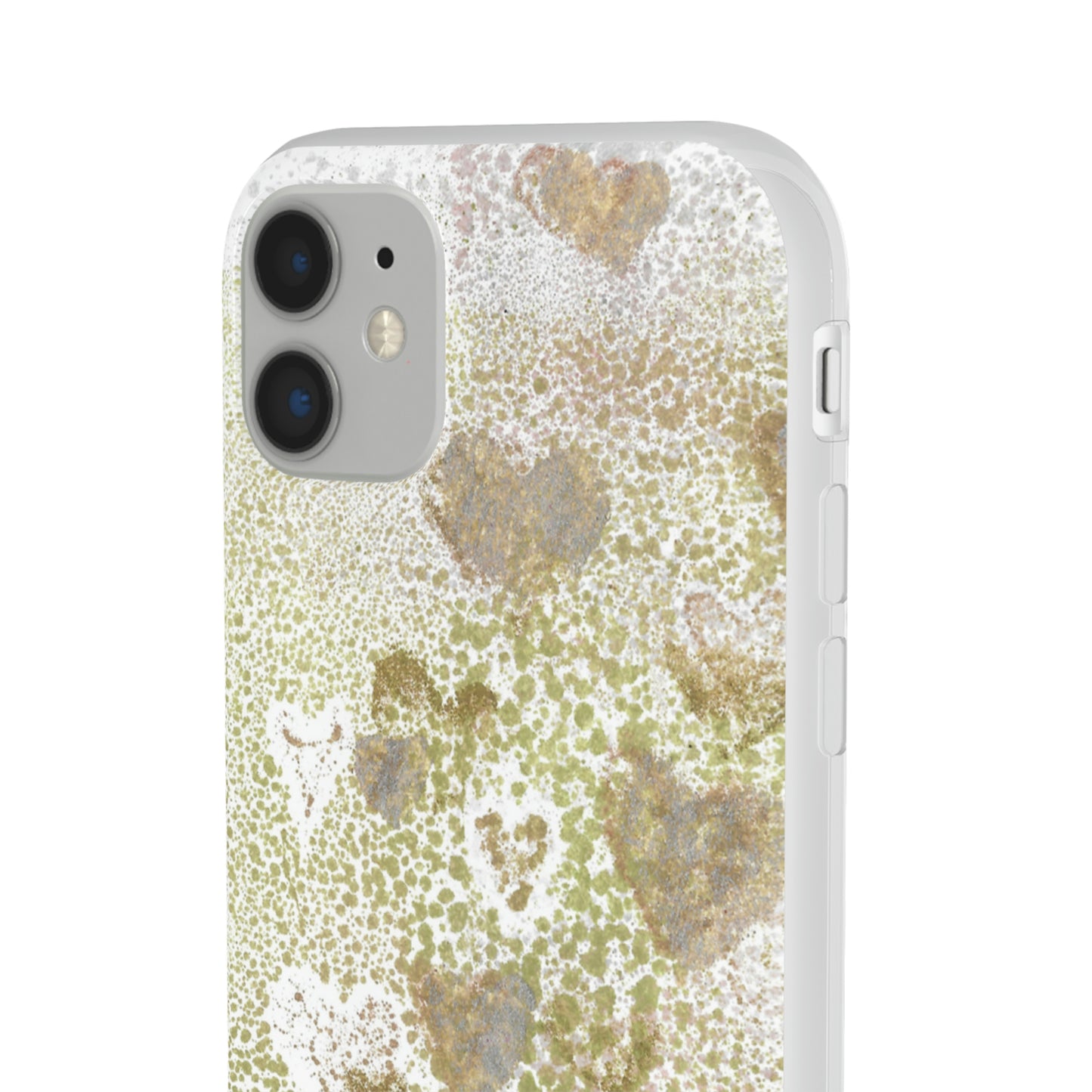 iPhone and Samsung Galaxy Flexi Phone Case Green Hearts - Alja Design