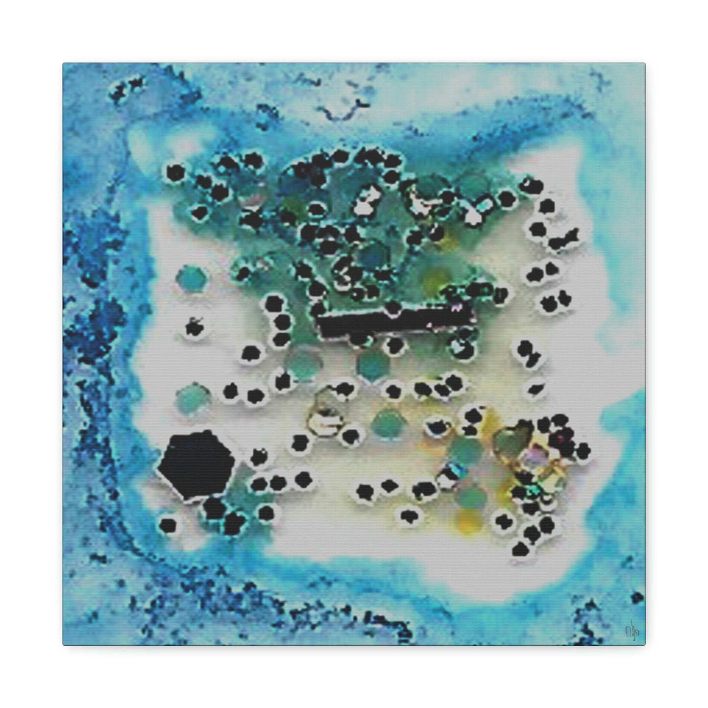 Fractal Blue 1 Canvas Print - Alja Design