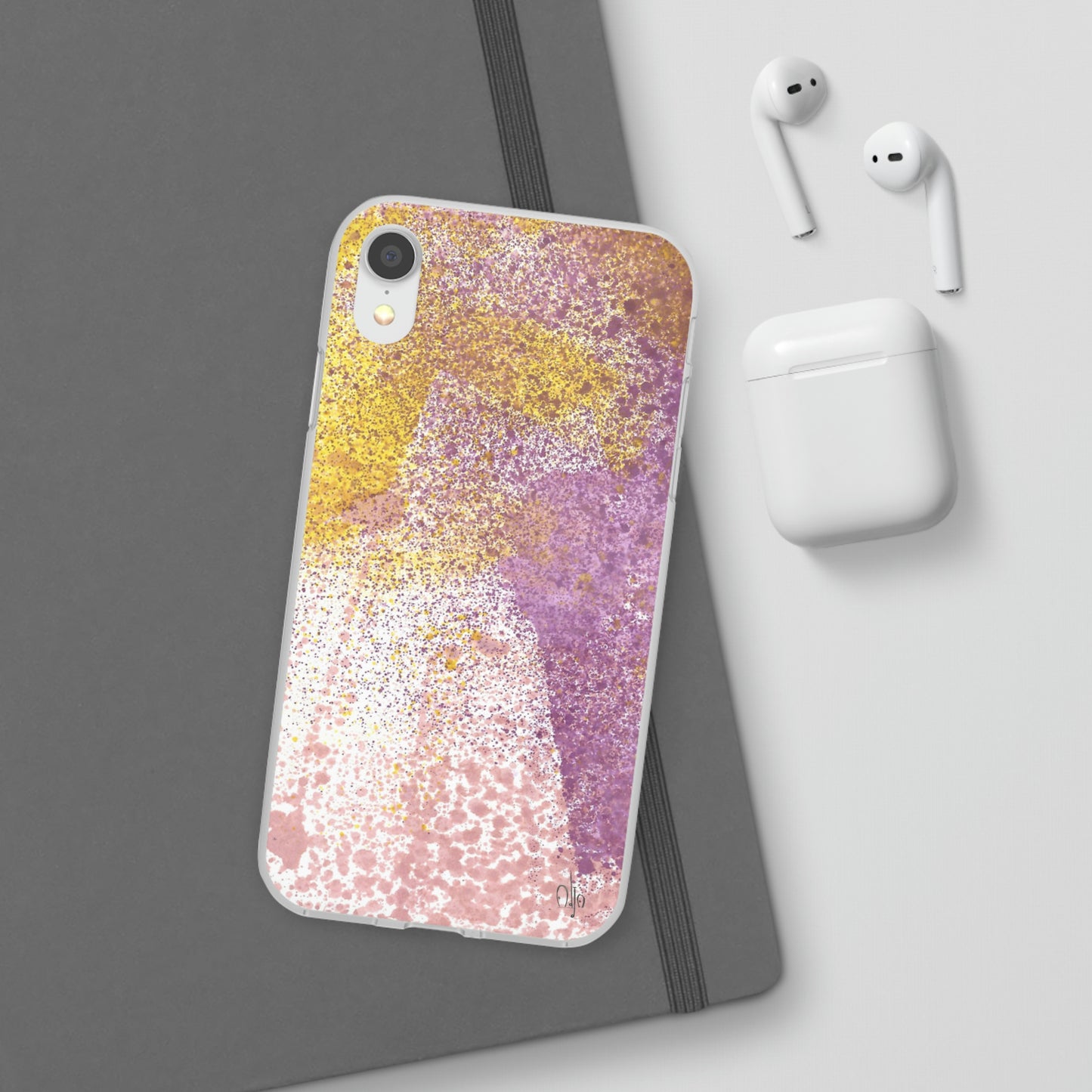 iPhone and Samsung Galaxy Flexi Phone Case Purple Blocks - Alja Design