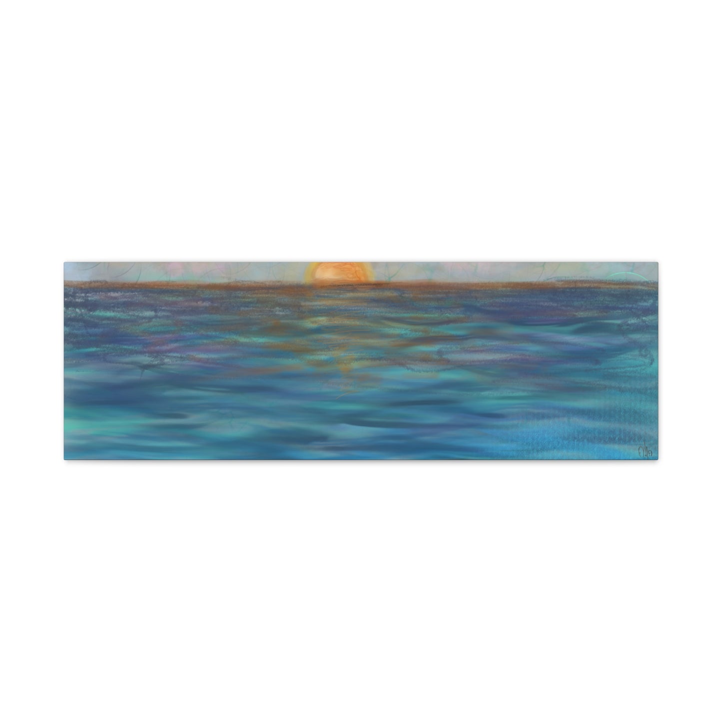 Blue Sunset Canvas Print - Alja Design