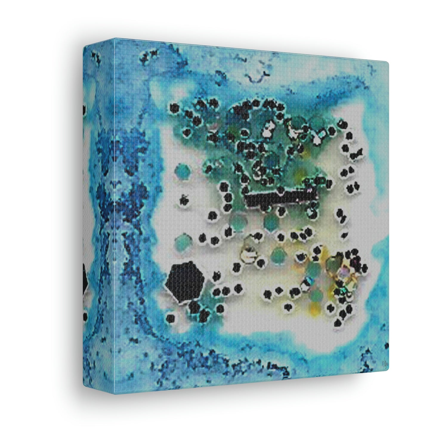 Fractal Blue 1 Canvas Print - Alja Design