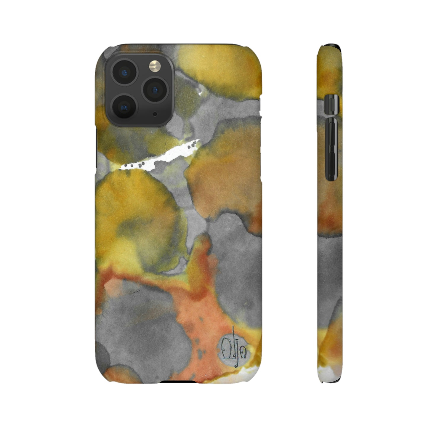 iPhone Samsung Galaxy Pixel5G Snap Case Phone Case Yellow Volcano - Alja Design